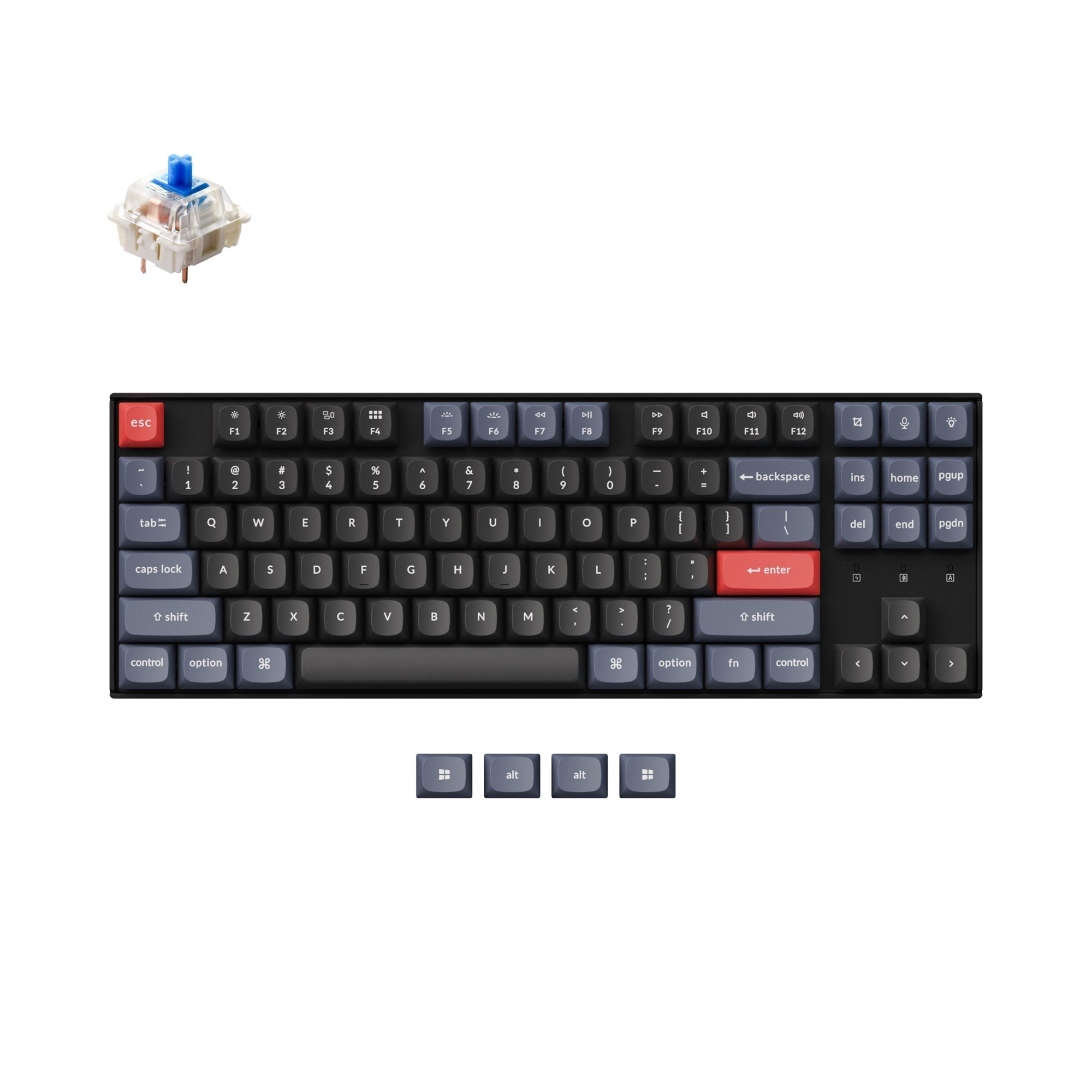 keychron-k8-pro-clavier-m-canique-sans-fil-80-tkl-qmk-via-us-ansi image 2