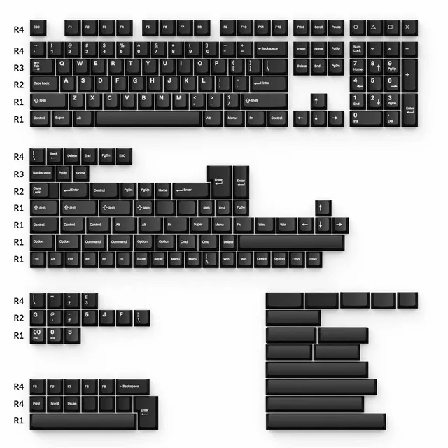 keychron-cherry-profile-double-shot-pbt-full-set-keycaps-white-on-black-wob image 1