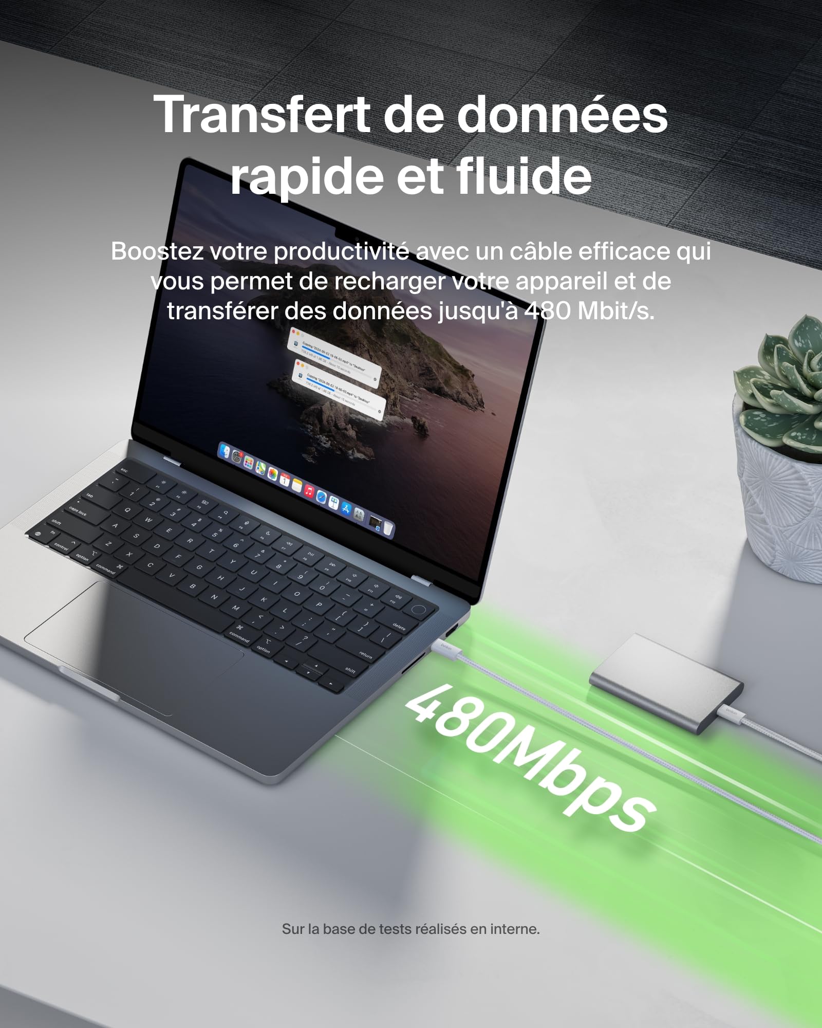 belkin-boostcharge-pack-de-2-c-bles-usb-c-vers-usb-c-tress-s-1-5-m-240w-blanc image 7