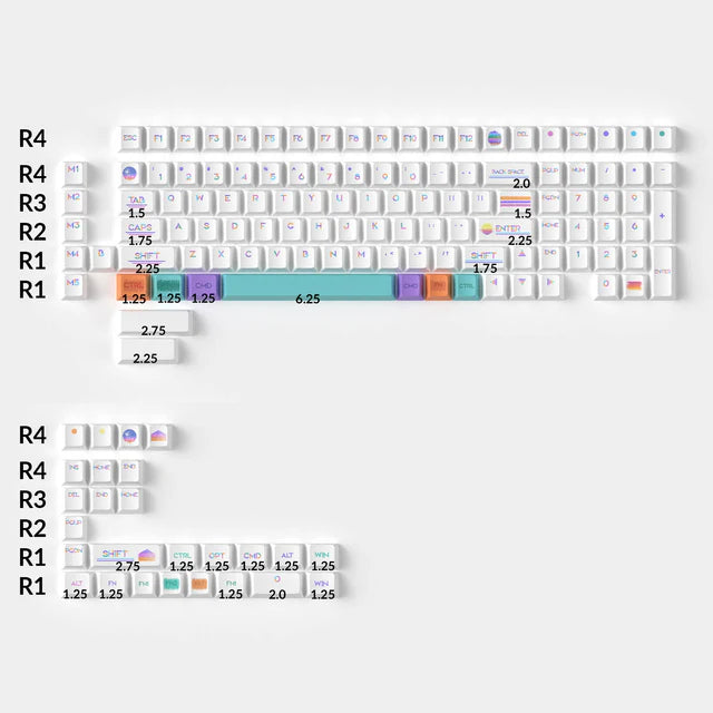 keychron-pixel-sunset-set-complet-139-touches-pbt-dye-sub-profil-cherry image 2
