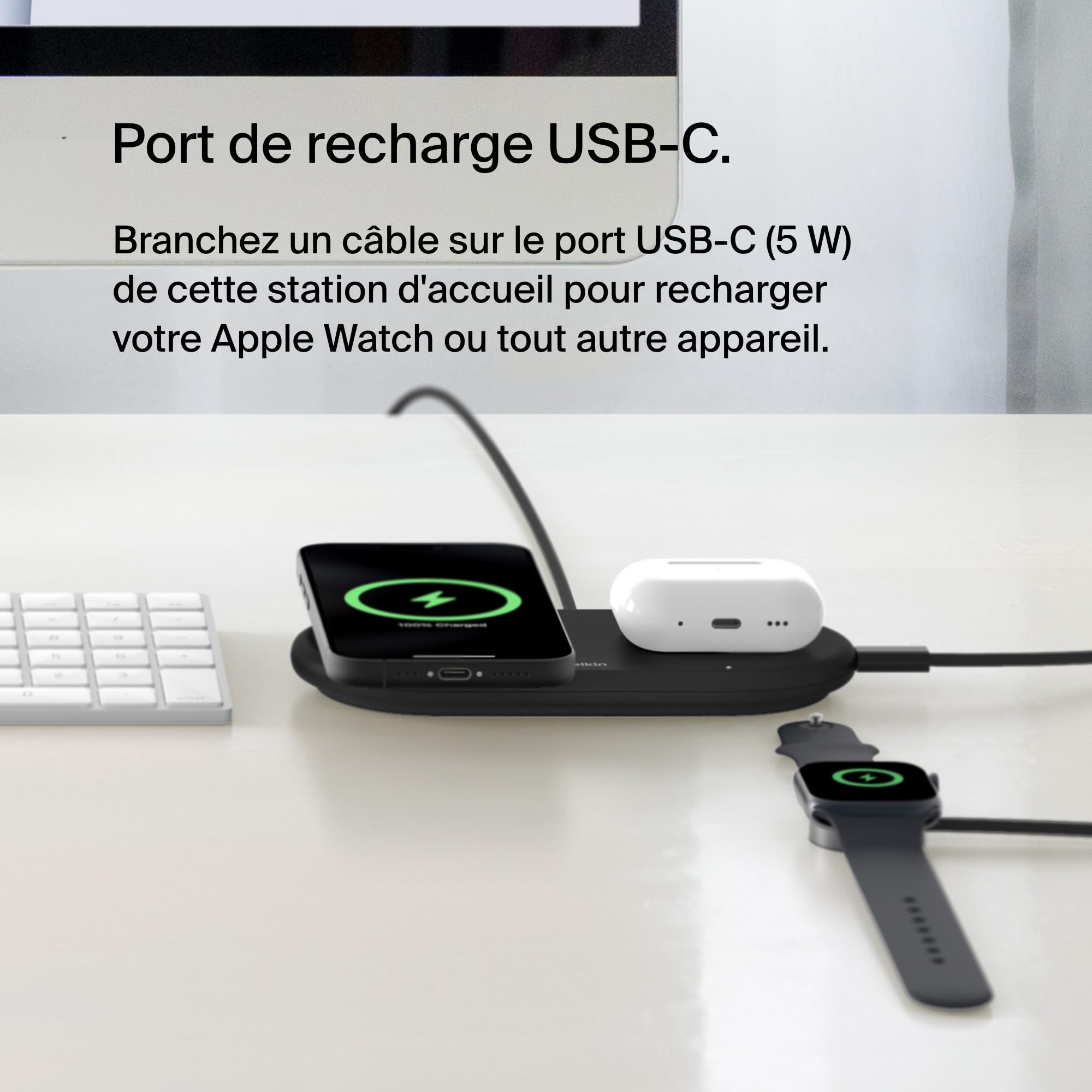 belkin-boostcharge-pro-station-de-recharge-2-en-1-qi2-15w-magsafe-usb-c-noir image 3
