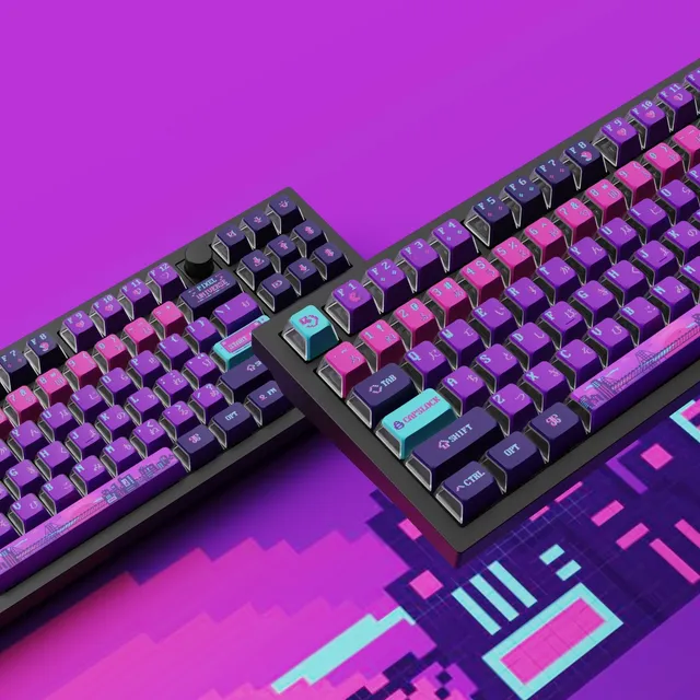 keychron-set-keycaps-oem-pbt-dye-sub-pixel-universe-full-set-ansi image 1