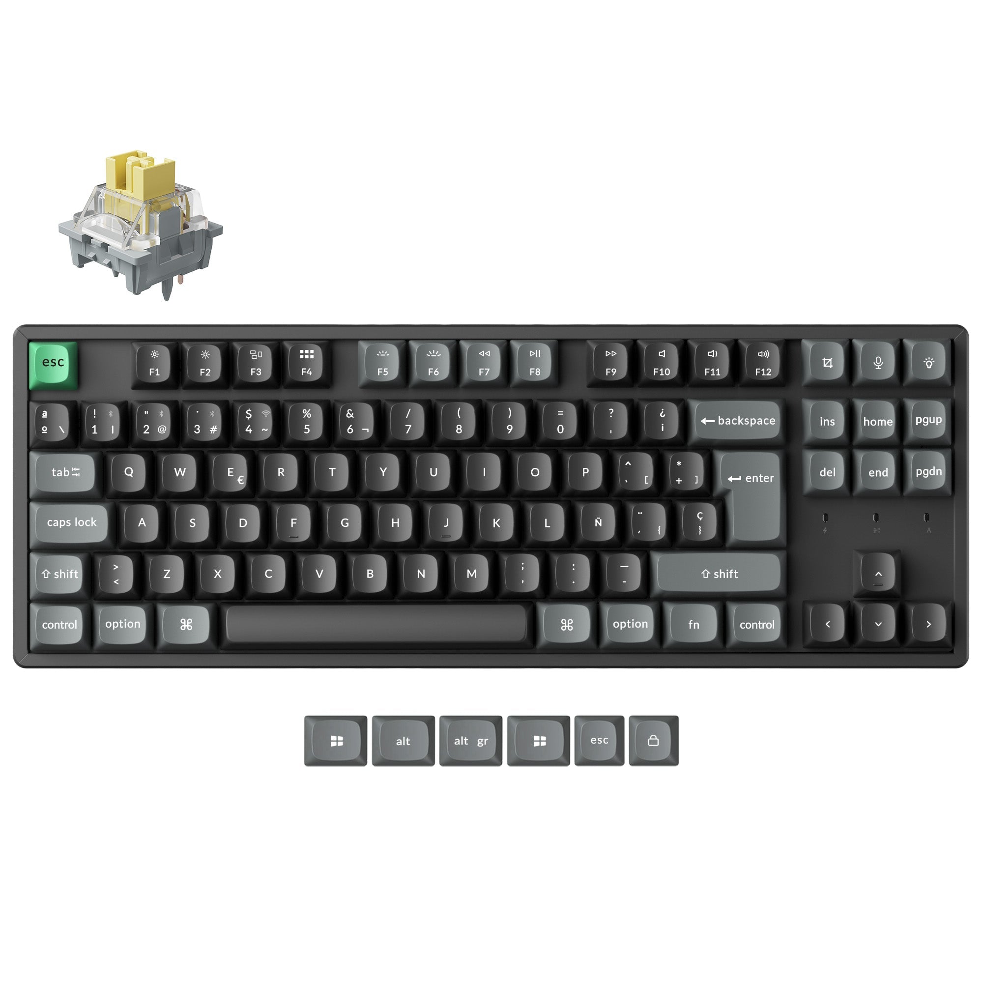 keychron-k8-ultra-8k-clavier-m-canique-sans-fil-tkl-80-iso-cadre-m-tal-8k-pollin image 3