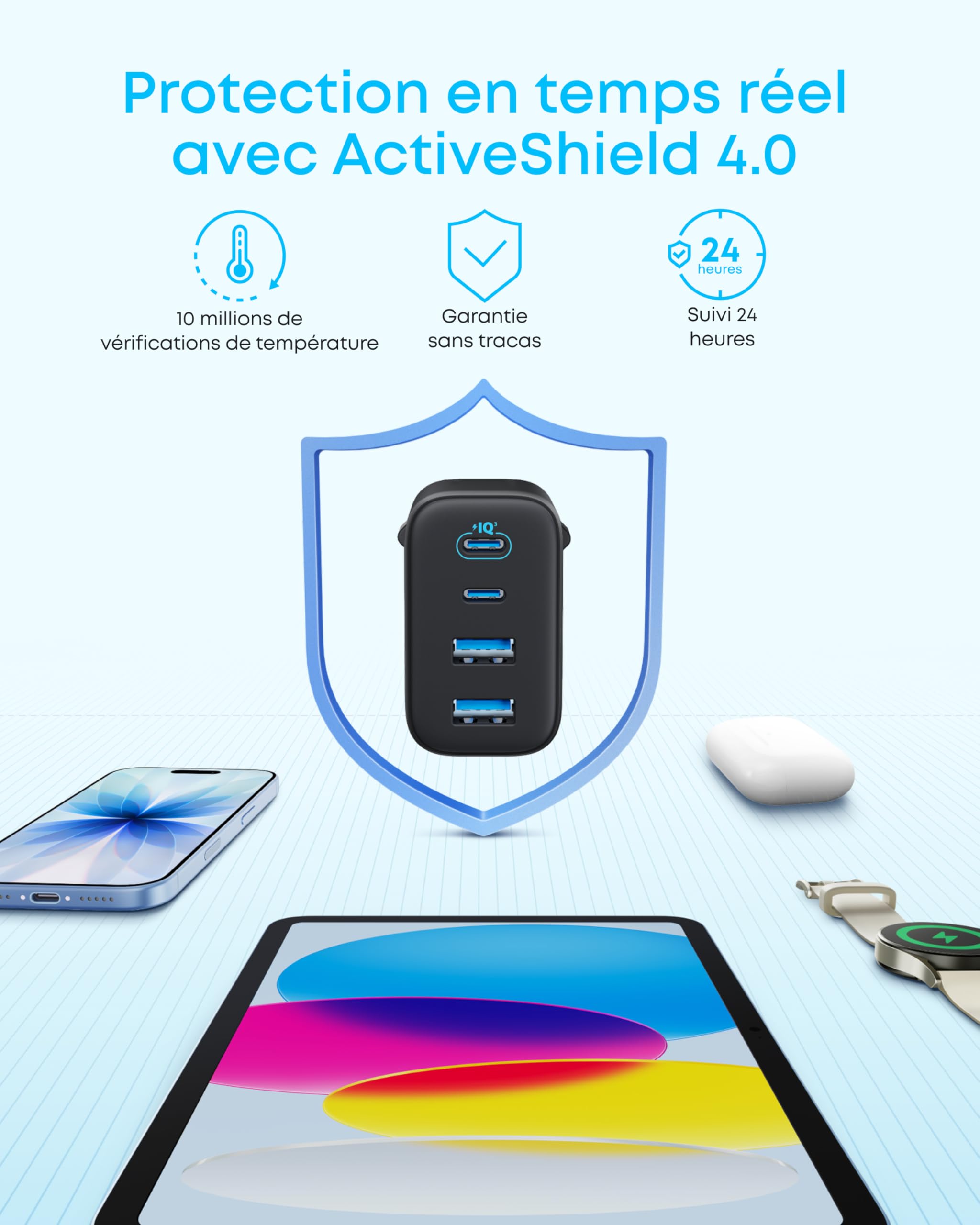 anker-zolo-chargeur-mural-usb-c-4-ports-50-w-2x-usb-c-2x-usb-a image 6