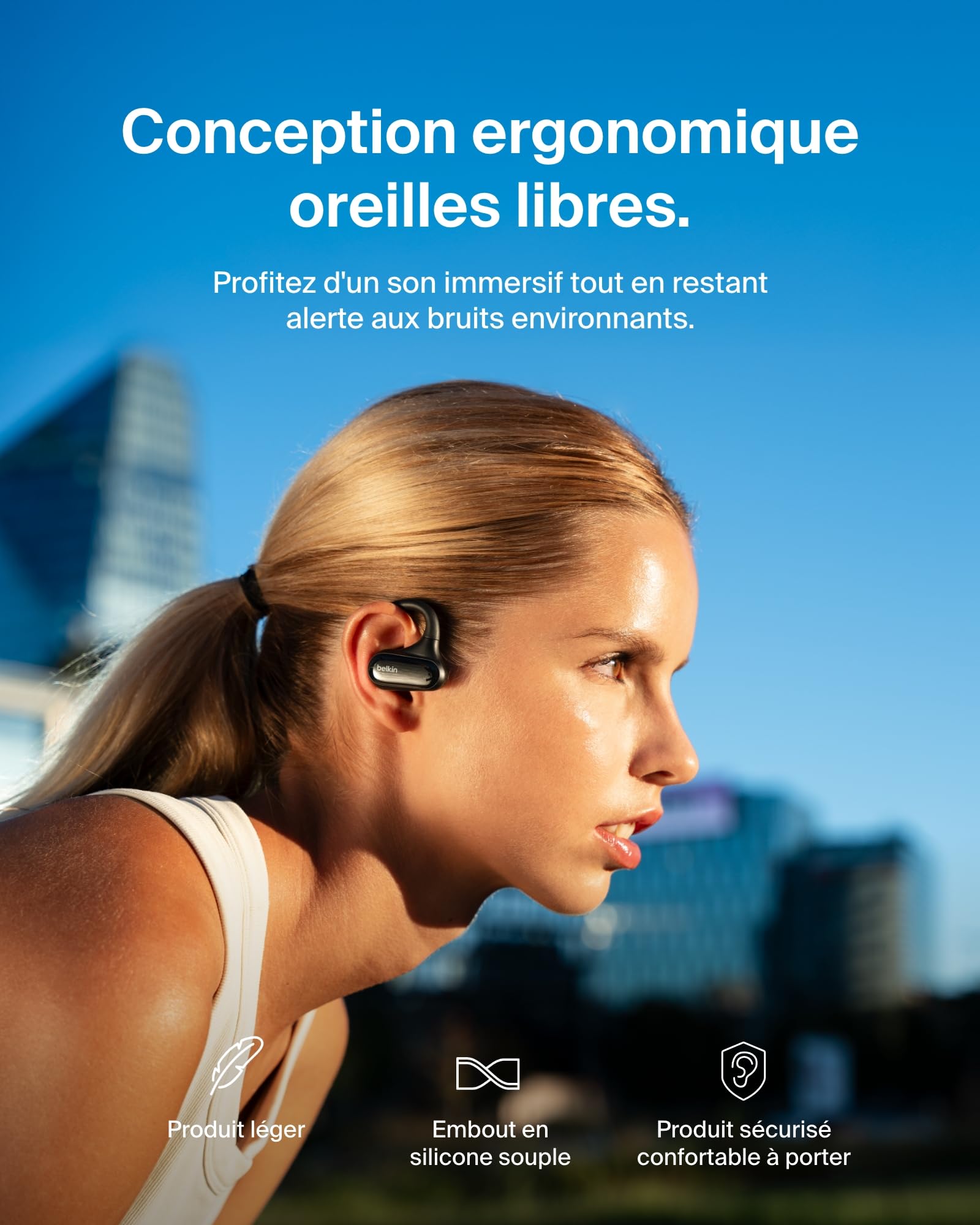 belkin-soundform-clearfit-couteurs-oreilles-libres-bluetooth-noir-ipx5 image 2
