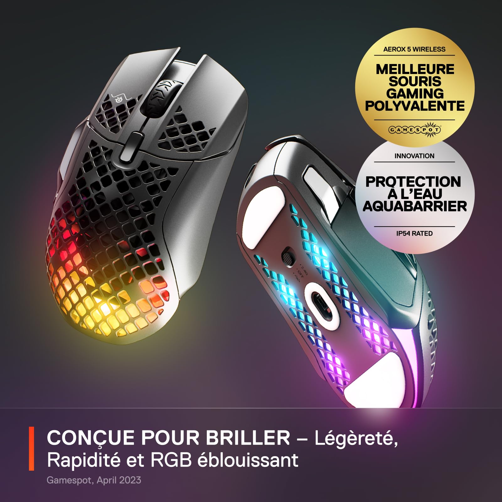 steelseries-aerox-5-wireless-souris-gaming-ultra-l-g-re-74-g-rgb-18k-dpi-9-bouto image 2