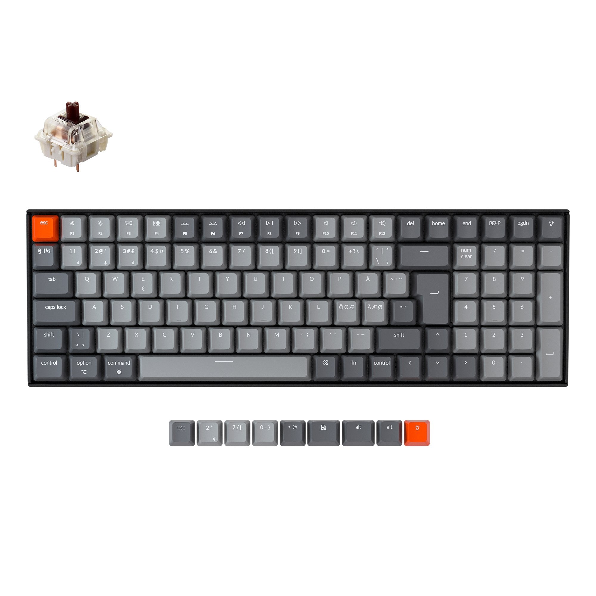 keychron-k4-v2-clavier-m-canique-sans-fil-96-iso-nordique image 3