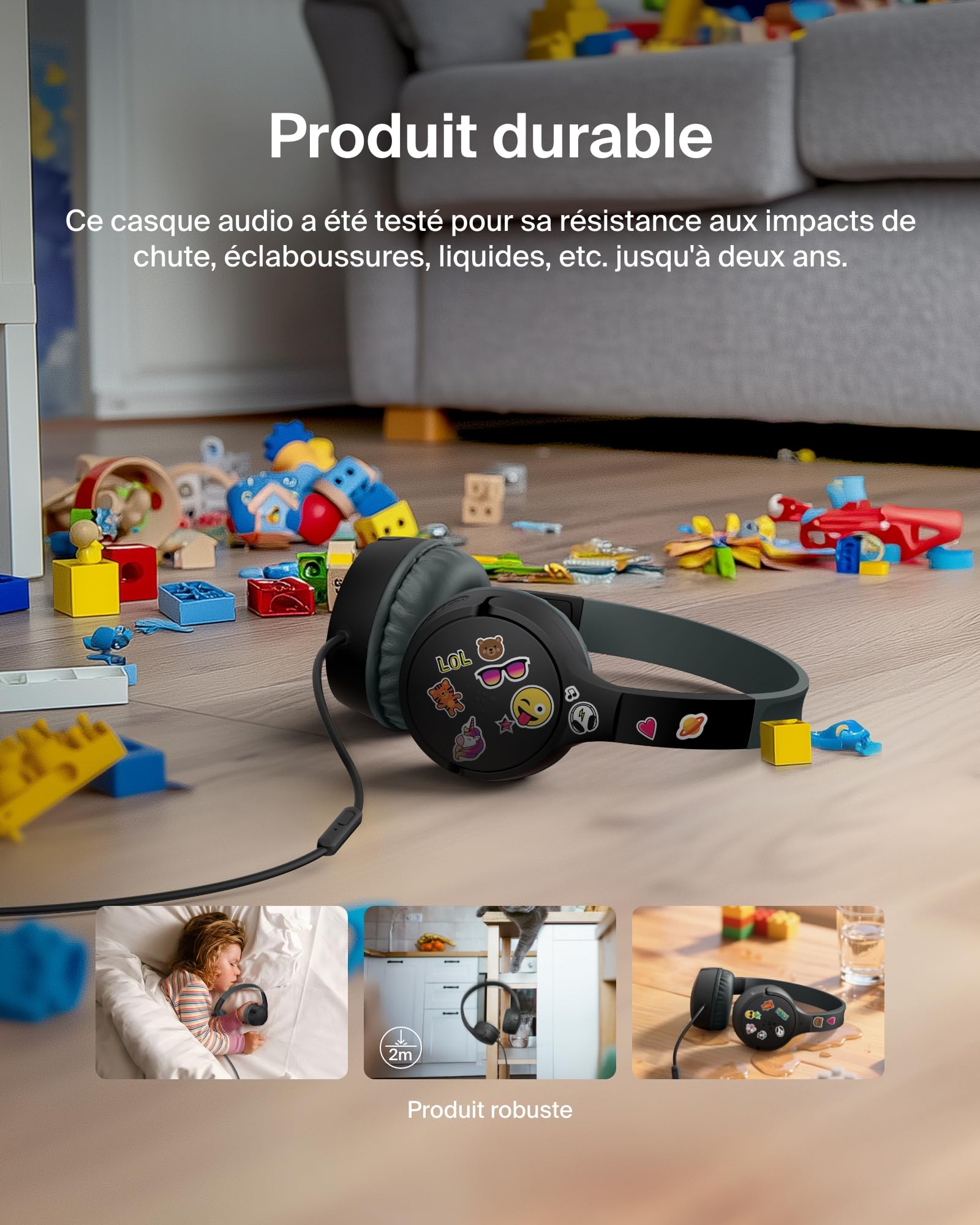 belkin-soundform-mini-casque-enfant-filaire-usb-c-jack-3-5-mm-noir-85-db image 5