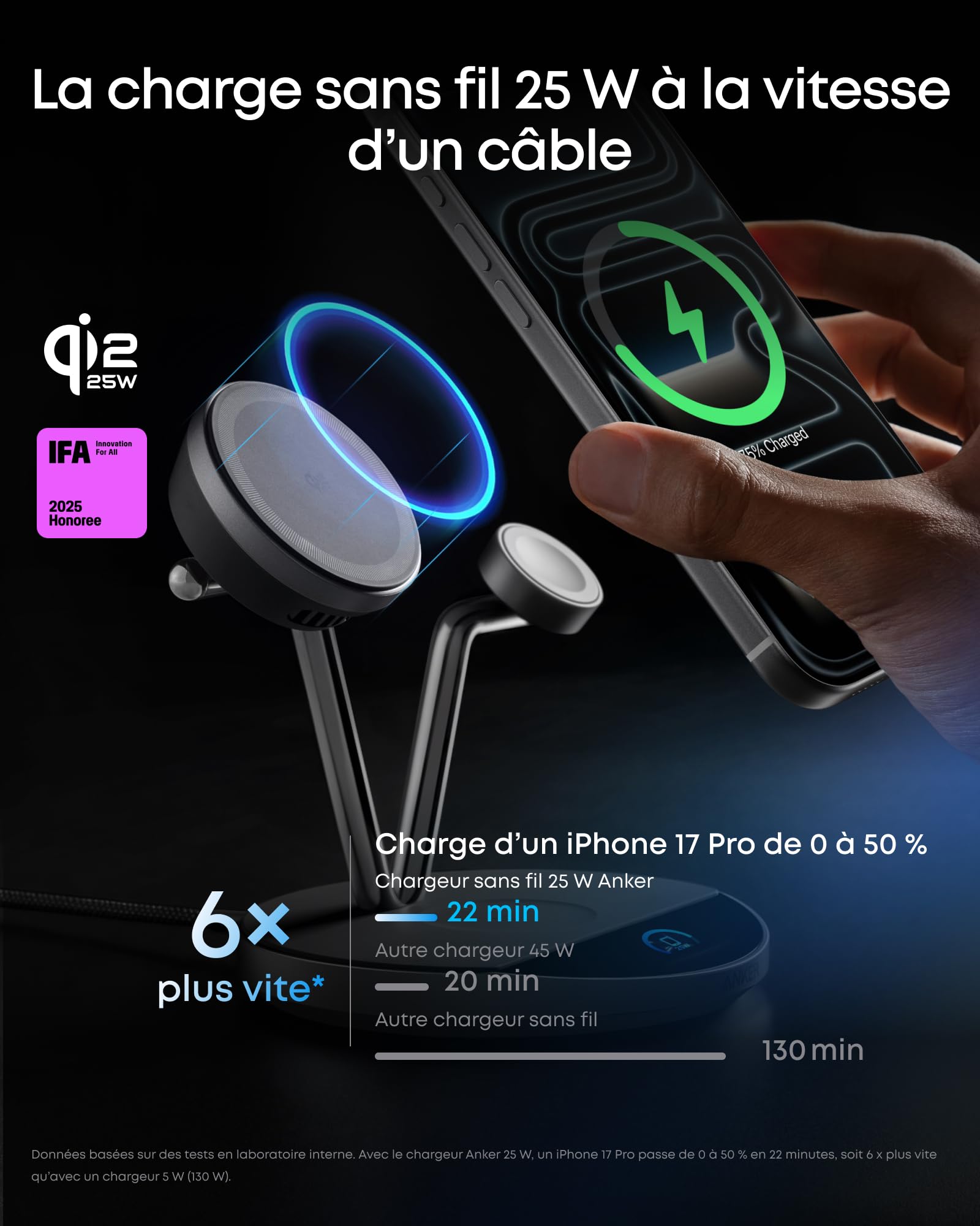 anker-prime-station-de-charge-3-en-1-qi2-25w-magsafe-avec-cran-et-refroidissemen image 2