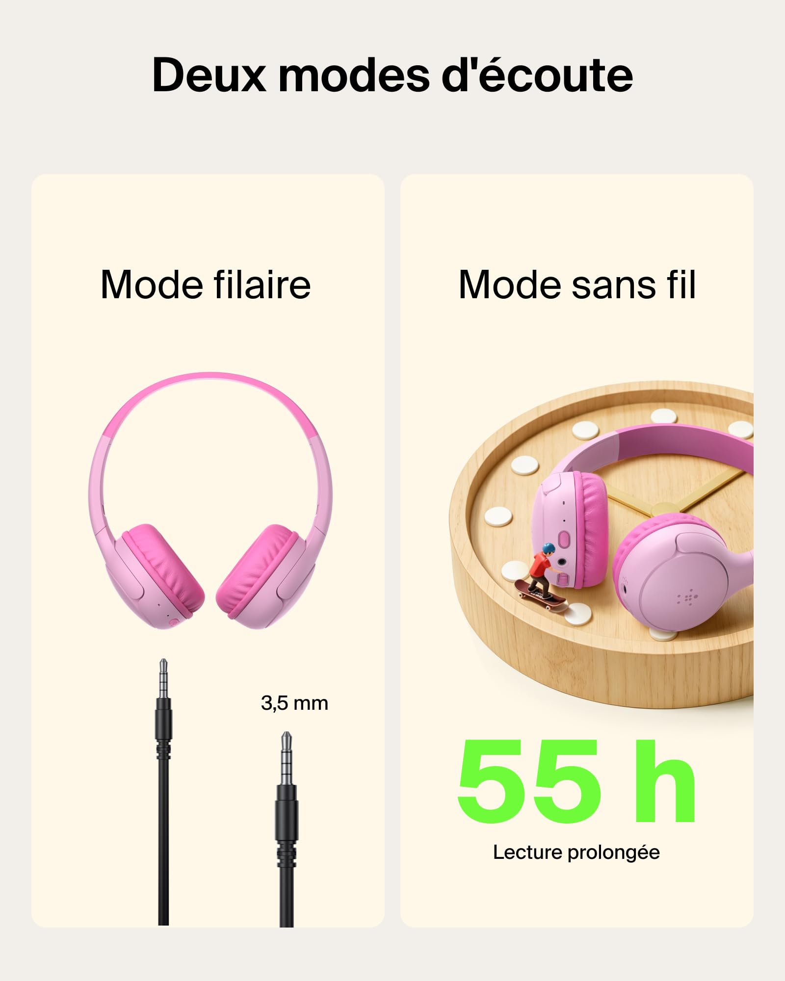 belkin-soundform-mini-2-casque-audio-sans-fil-enfant-rose image 4