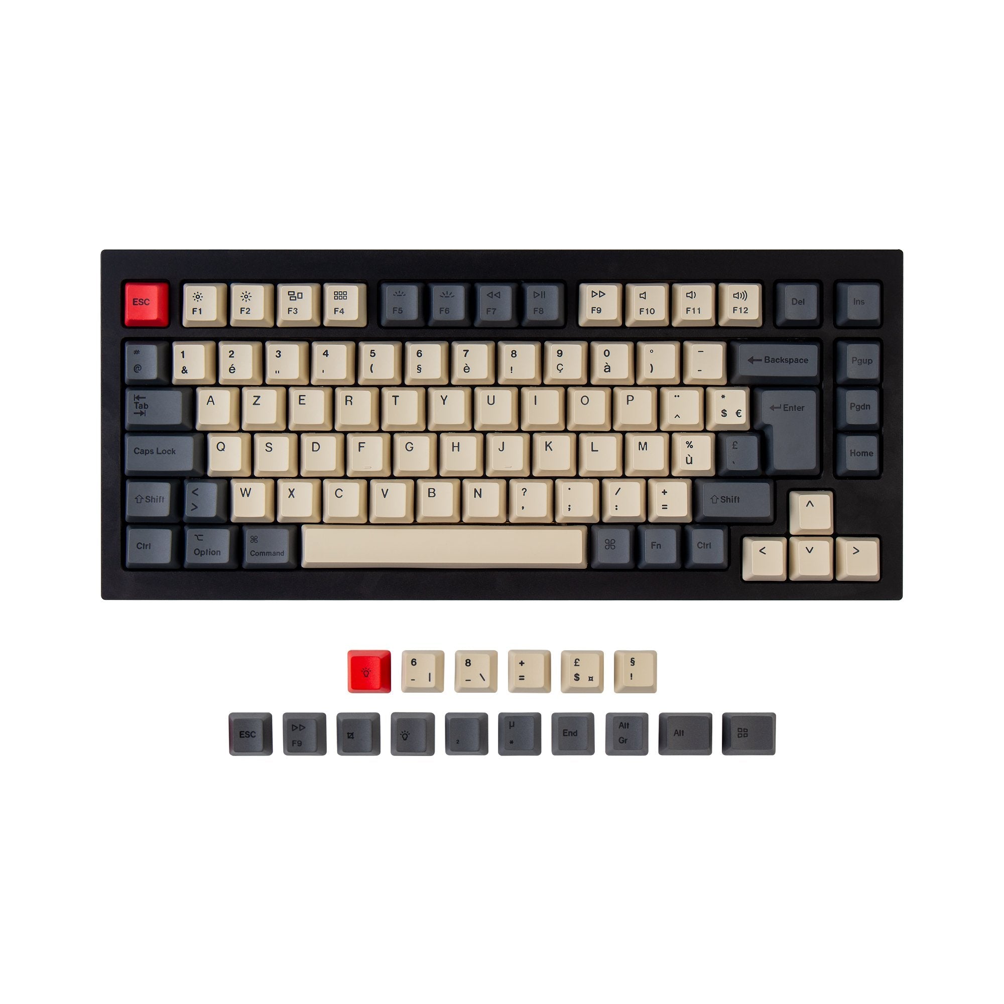 keychron-set-de-touches-iso-oem-dye-sub-pbt-q1-k2-carbon image 4