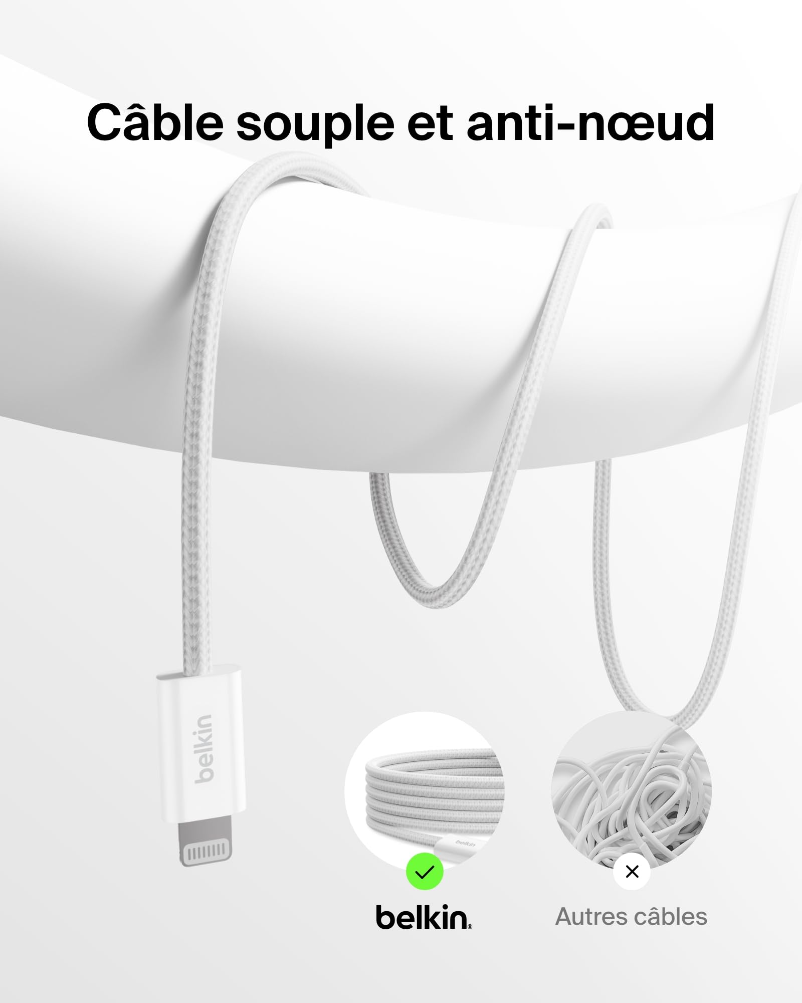 belkin-boostcharge-pack-de-2-c-bles-usb-c-vers-lightning-1-5-m-tress-s-blanc image 2