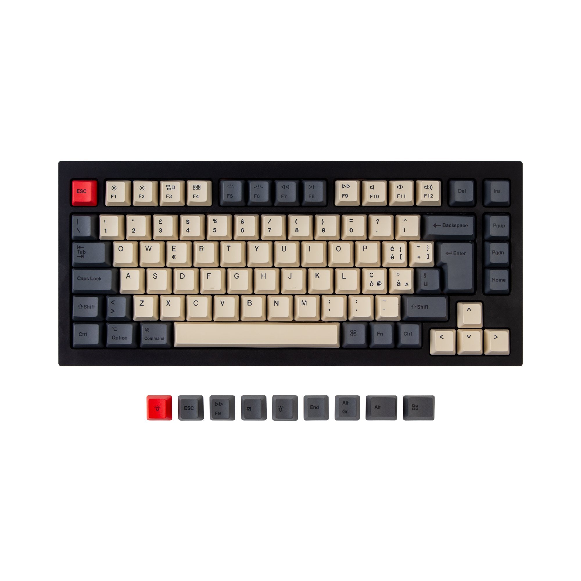 keychron-set-de-touches-iso-oem-dye-sub-pbt-q1-k2-carbon image 5