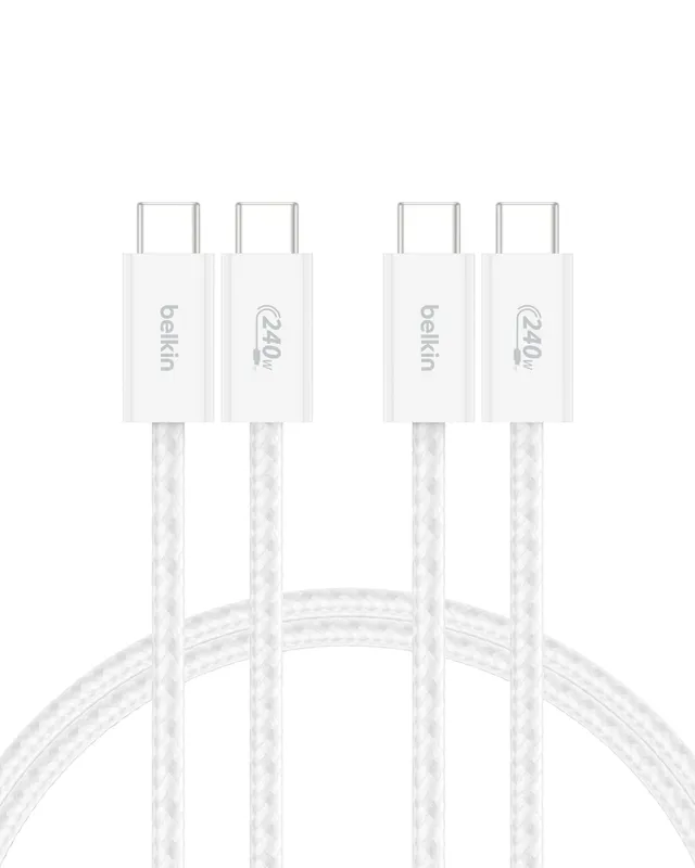 belkin-boostcharge-pack-de-2-c-bles-usb-c-vers-usb-c-tress-s-1-5-m-240w-blanc image 1