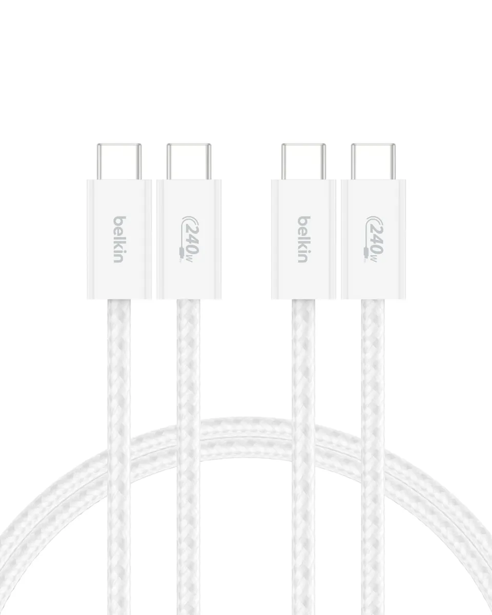 belkin-boostcharge-pack-de-2-c-bles-usb-c-vers-usb-c-tress-s-1-5-m-240w-blanc image 1