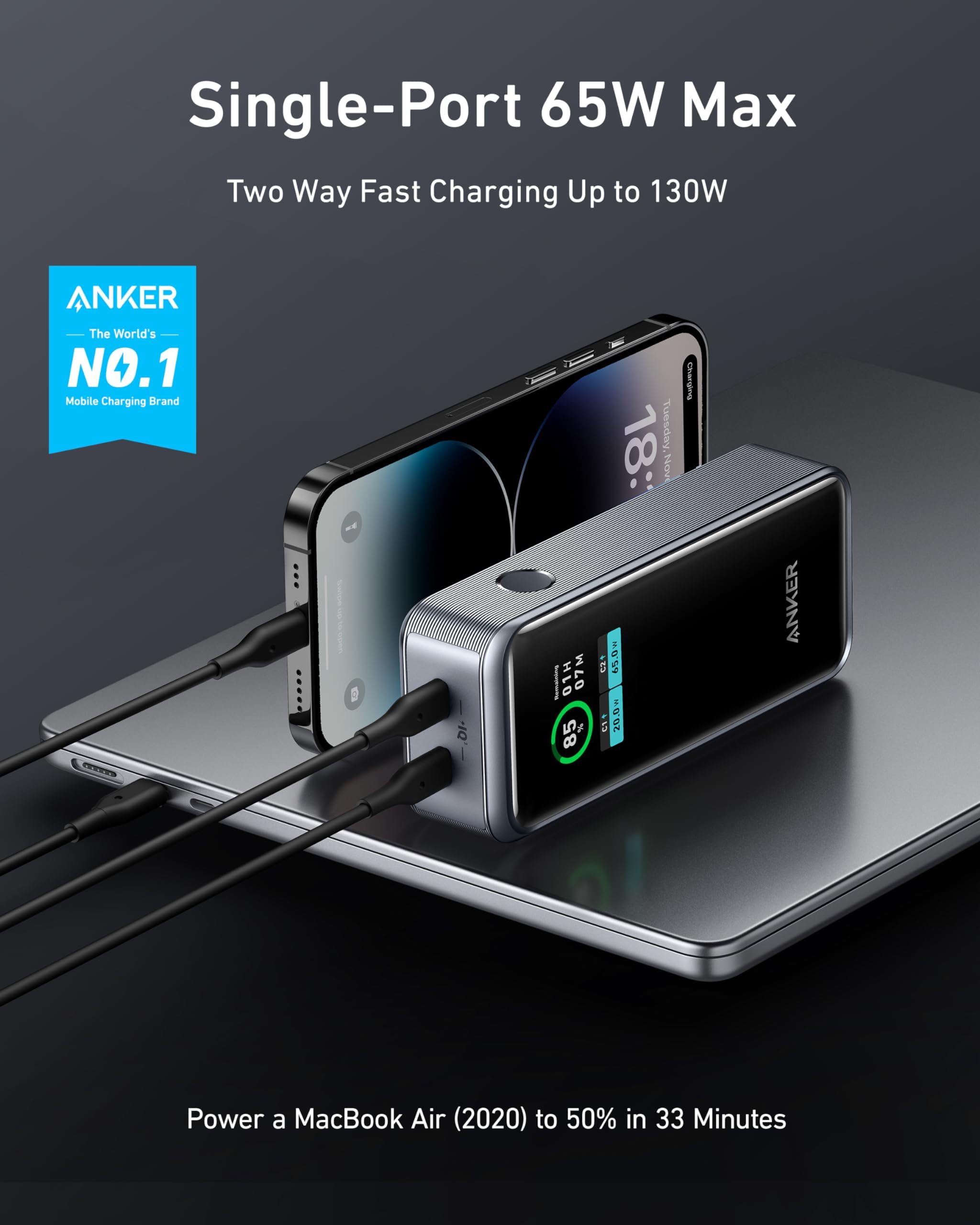 anker-prime-batterie-externe-12000-mah-130w-2-ports-avec-cran-intelligent image 2