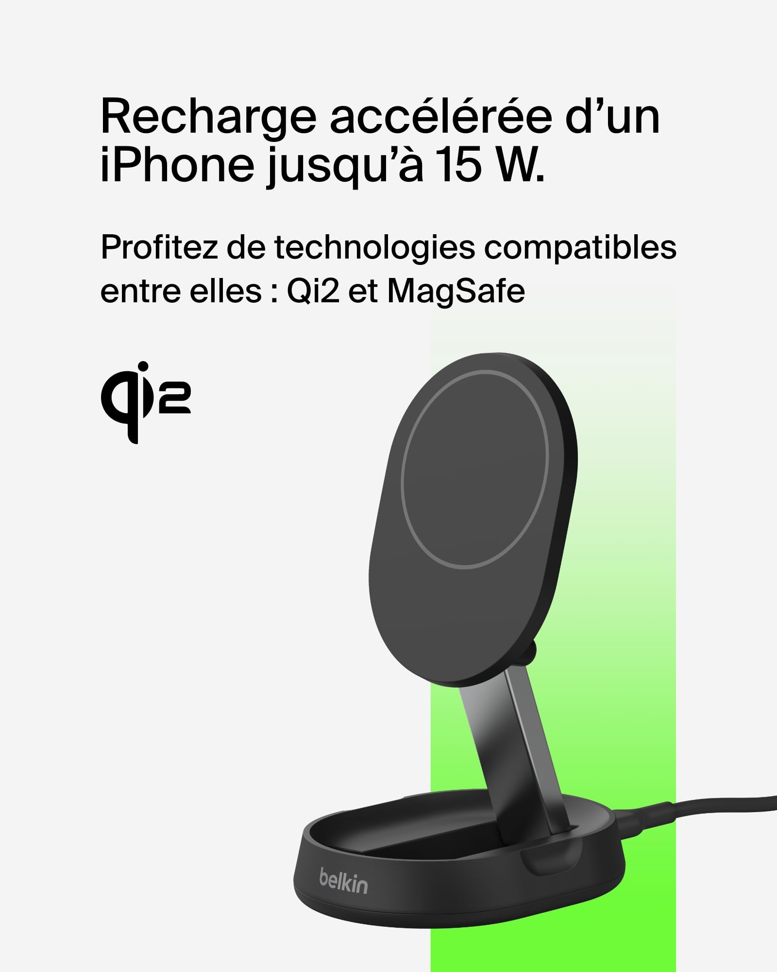 belkin-boostcharge-pro-chargeur-sans-fil-magn-tique-pliable-qi2-15w-noir image 2