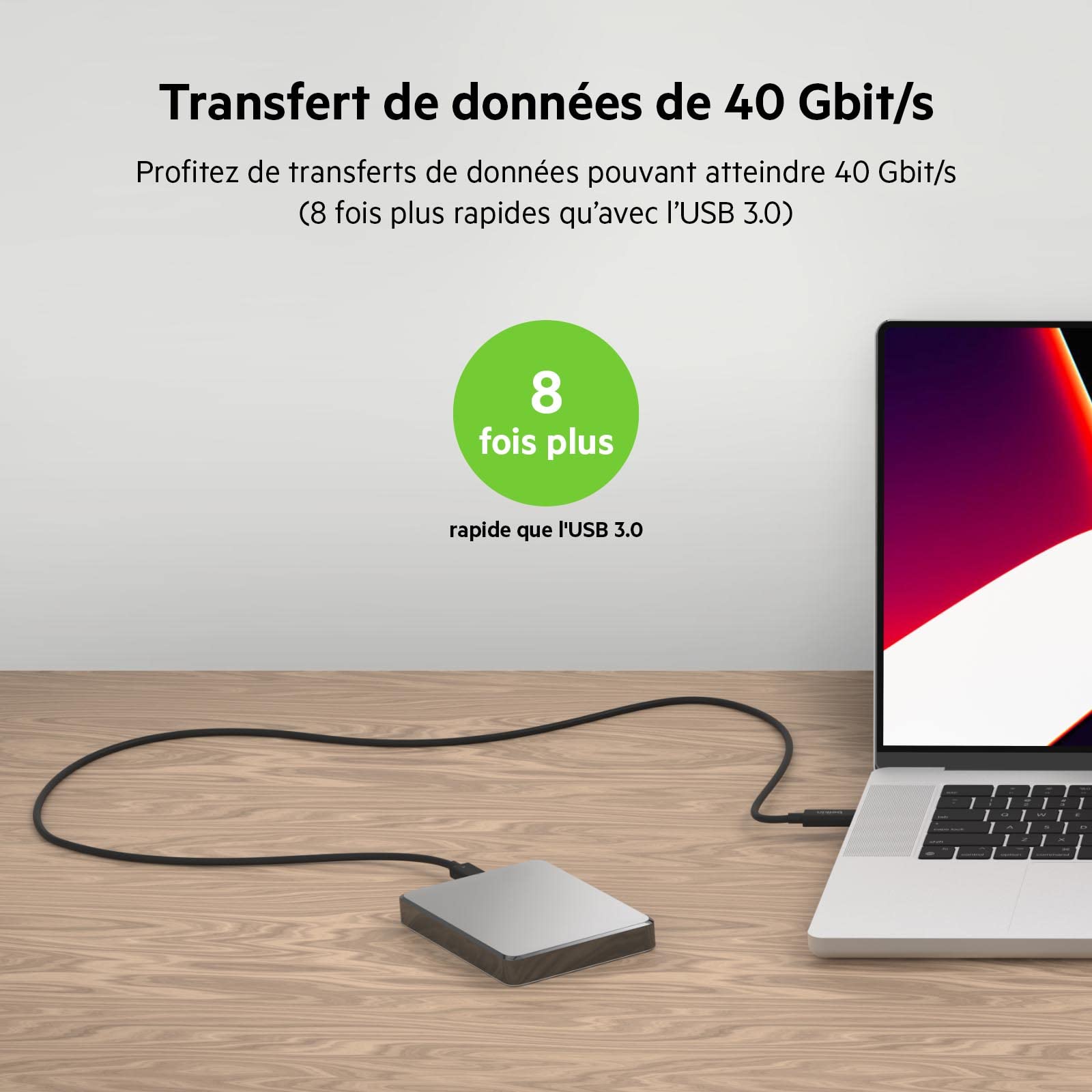 belkin-c-ble-actif-thunderbolt-4-usb-c-2-m-100w-40-gbit-s image 2