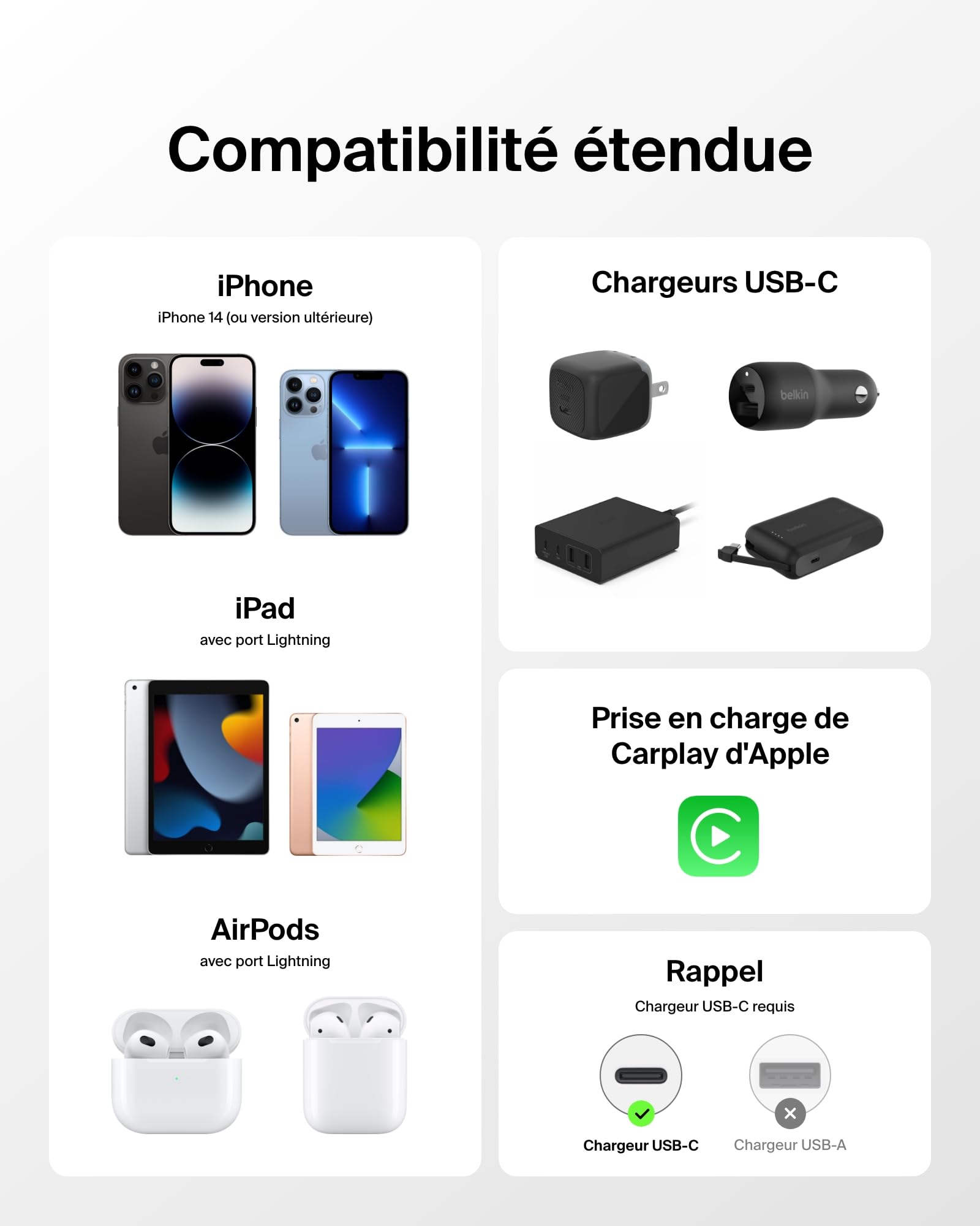 belkin-boostcharge-pack-de-2-c-bles-usb-c-vers-lightning-1-5-m-tress-s-blanc image 5