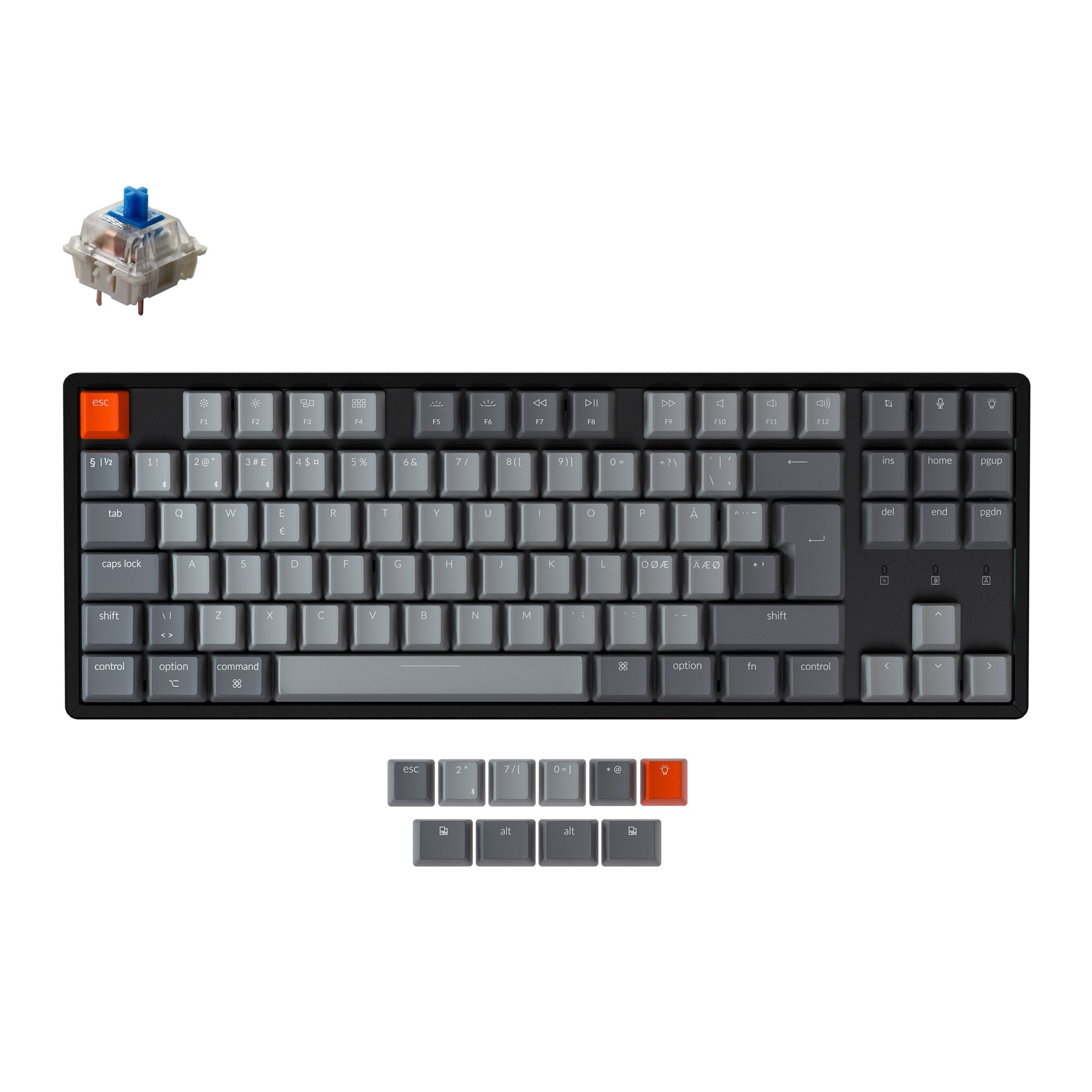 keychron-k8-clavier-m-canique-sans-fil-tenkeyless-nordic-iso image 5