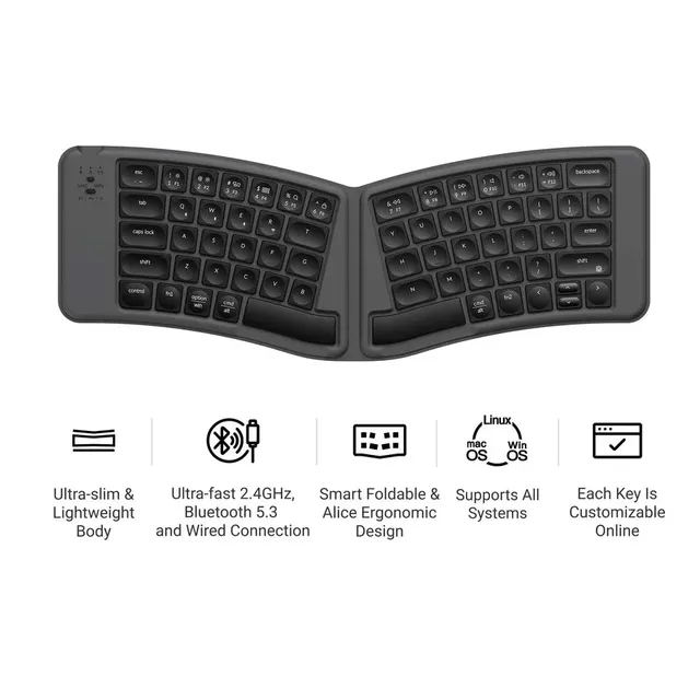 keychron-b11-pro-clavier-sans-fil-ultra-fin-pliable-65-us-ansi image 1