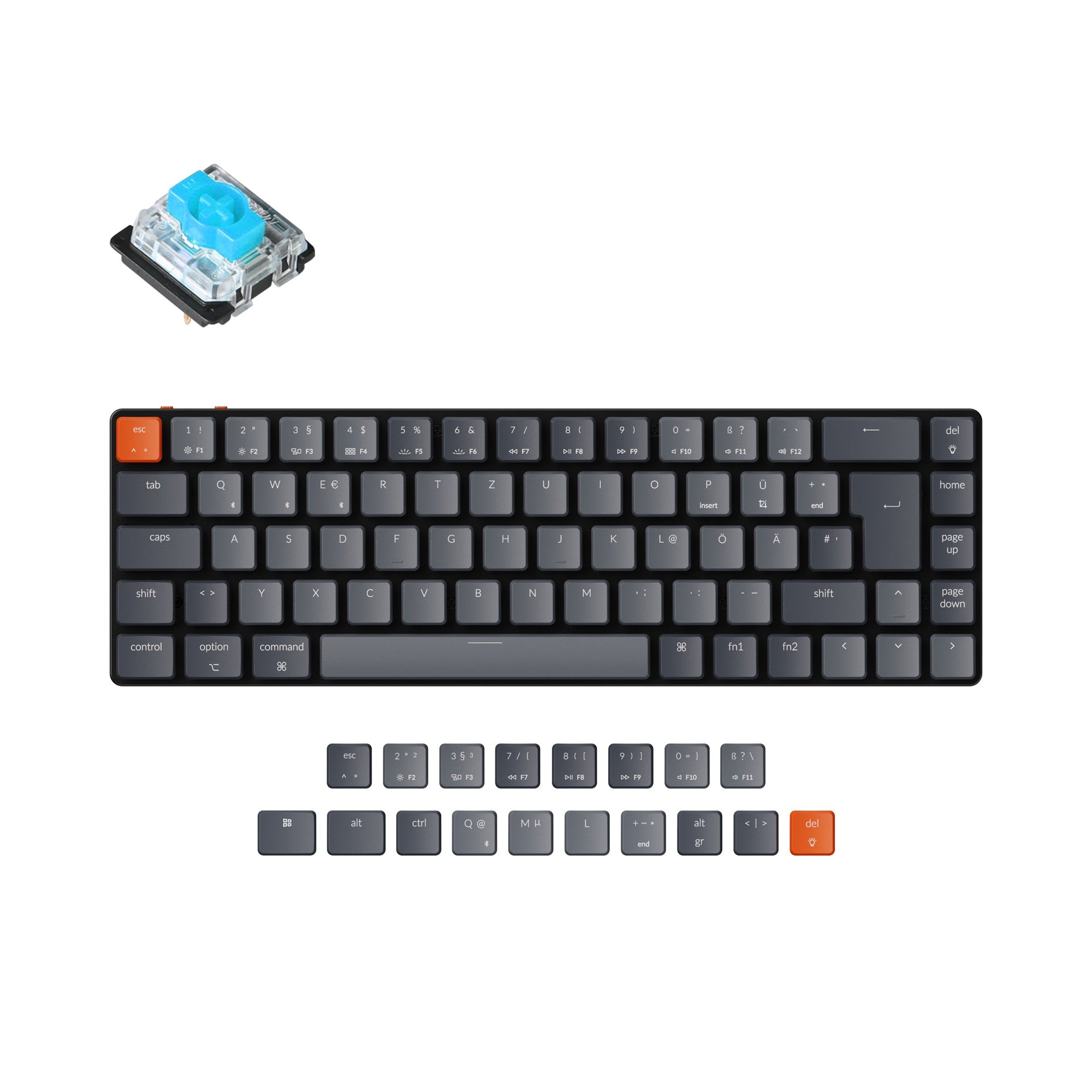 keychron-k7-clavier-m-canique-sans-fil-ultra-fin-65-allemand-iso-de image 2