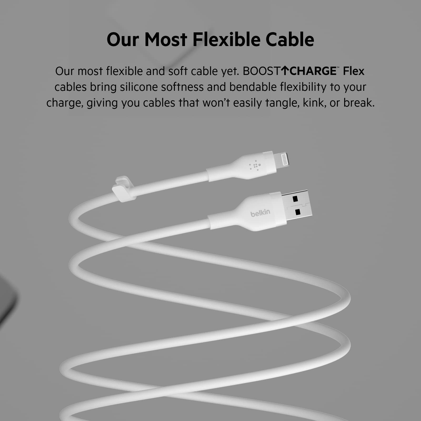 belkin-boostcharge-flex-c-ble-usb-a-vers-lightning-silicone-1-m-blanc image 4