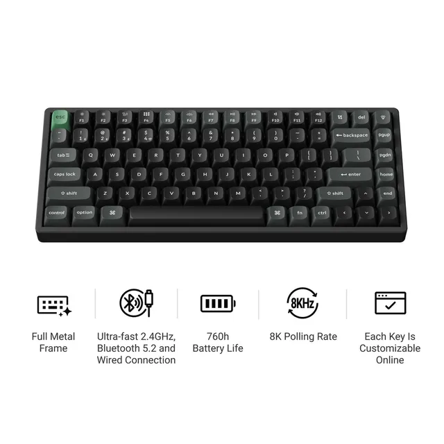 keychron-k2-ultra-8k-clavier-m-canique-custom-sans-fil-75-us-ansi image 1