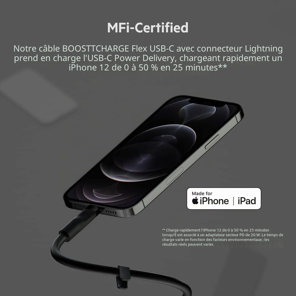 belkin-boostcharge-flex-c-ble-usb-c-vers-usb-c-2-m-noir-silicone image 2