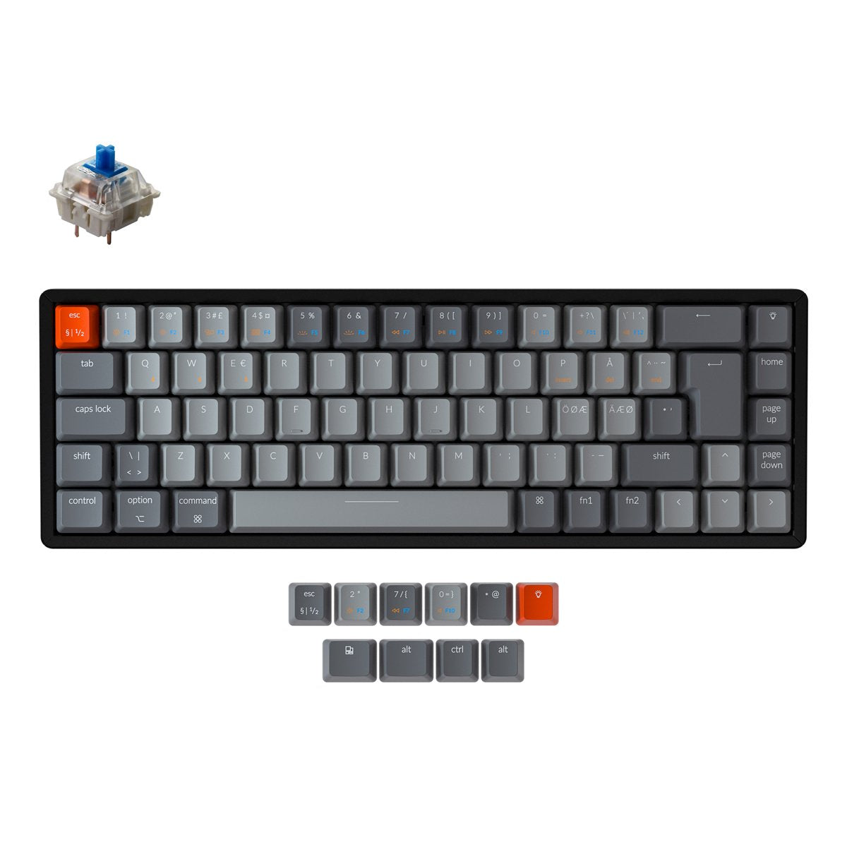 keychron-k6-clavier-m-canique-sans-fil-layout-nordic-iso image 3
