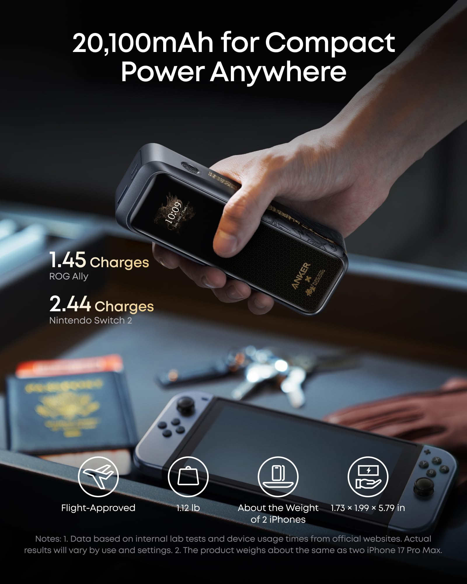 anker-prime-batterie-externe-20100-mah-220w-black-myth-wukong-3-ports image 3