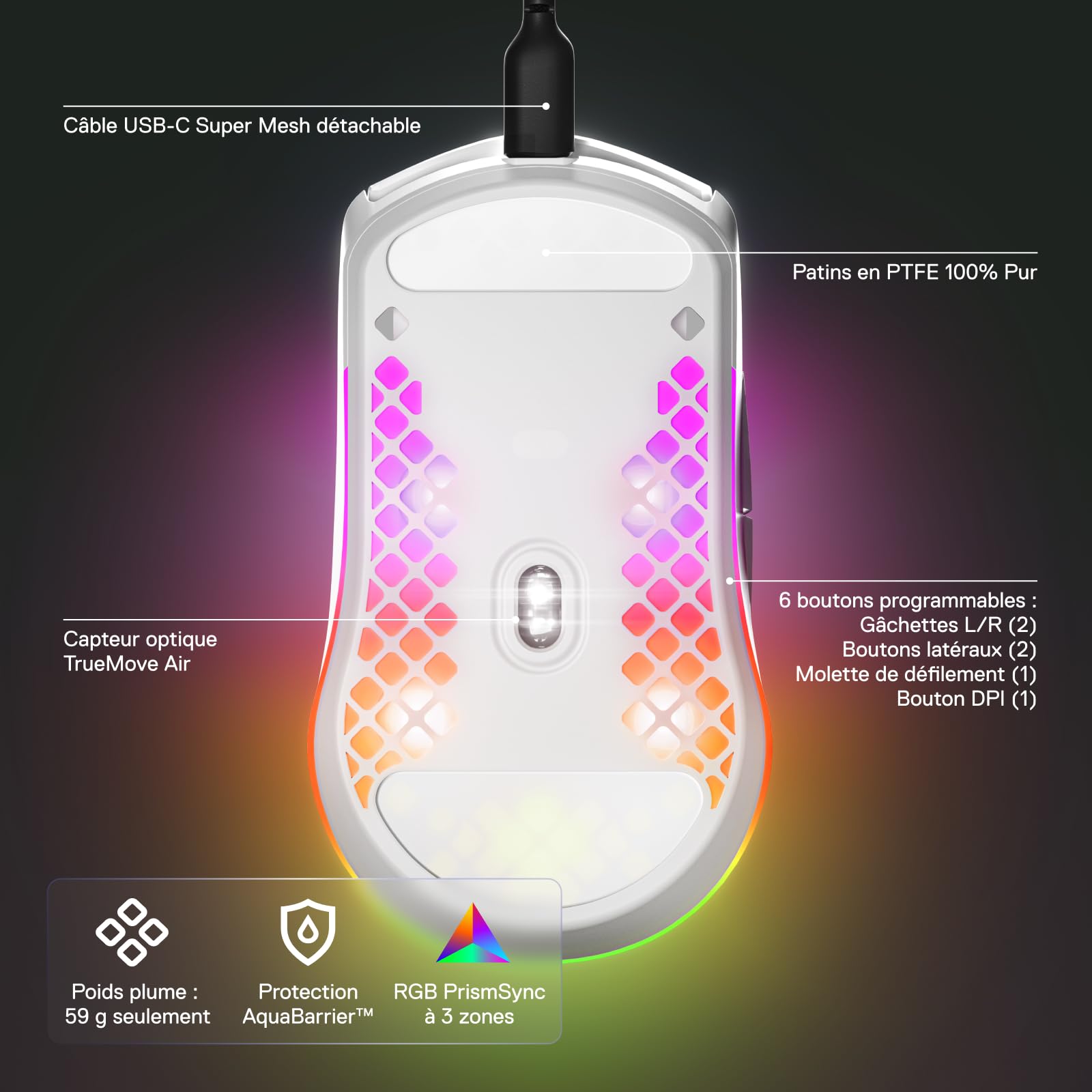 steelseries-aerox-3-souris-gaming-filaire-rgb-ultra-l-g-re-59-g-truemove-core-85 image 4