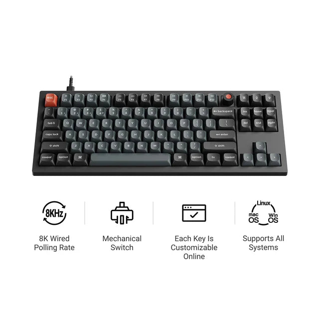 keychron-v3-8k-qmk-clavier-m-canique-filaire-tkl-80 image 1