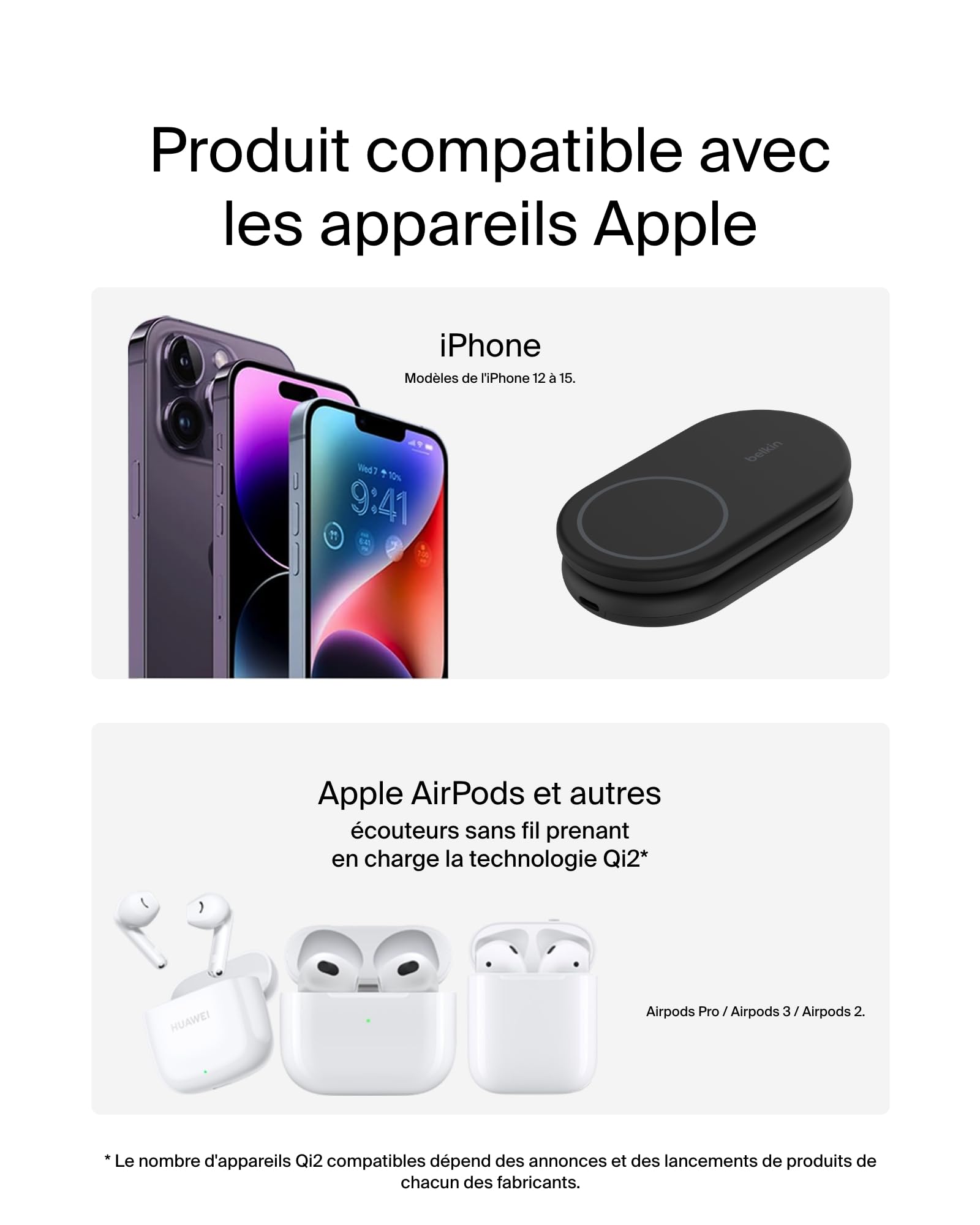 belkin-boostcharge-socle-de-recharge-2-en-1-pliable-qi2-15w-magsafe-iphone-airpo image 8