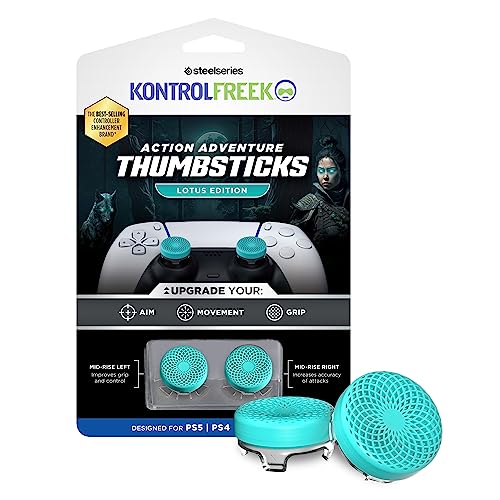 kontrolfreek-lotus-grips-turquoise-2-rehausseurs-joystick-mid-rise-ps5-ps4 image 8