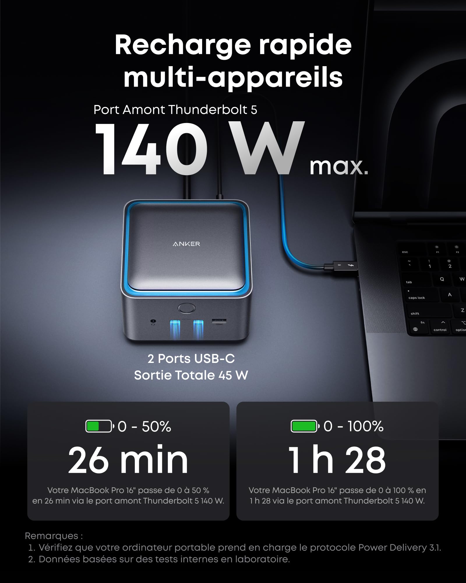 anker-prime-tb5-station-d-accueil-14-ports-thunderbolt-5-140w-8k image 6