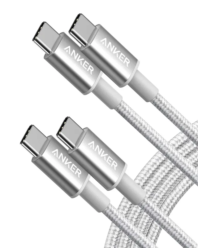 anker-powerline-lot-de-2-c-bles-usb-c-vers-usb-c-60w-1-8-m-nylon-argent image 1