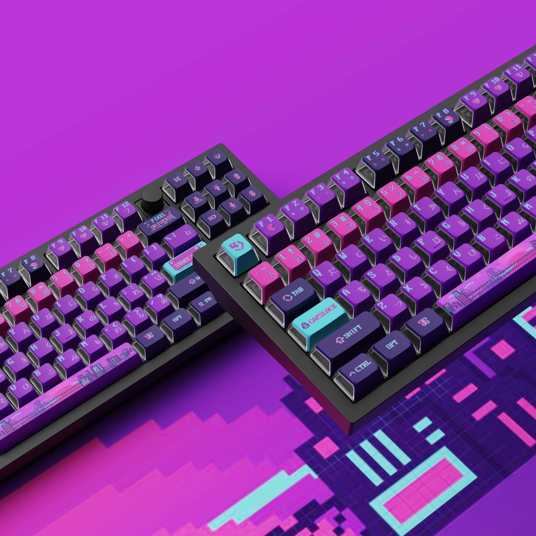 keychron-set-keycaps-oem-pbt-dye-sub-pixel-universe-full-set-ansi image 1