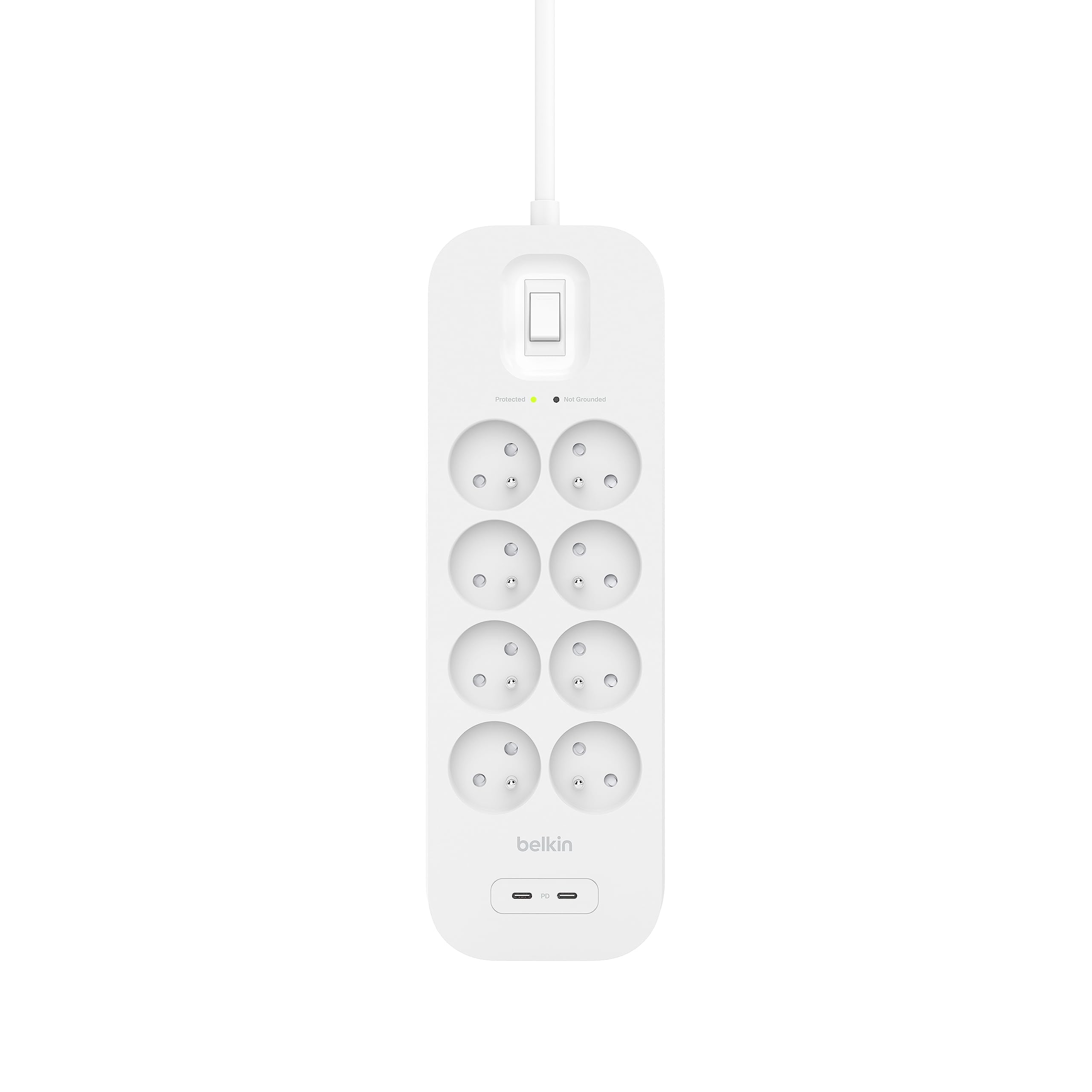 belkin-multiprise-parafoudre-8-prises-2-usb-c-pd-18w-2m image 1