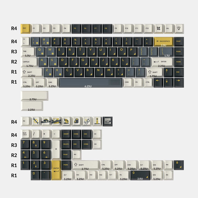 keychron-retro-garage-set-complet-140-touches-pbt-dye-sub-profil-cherry image 2
