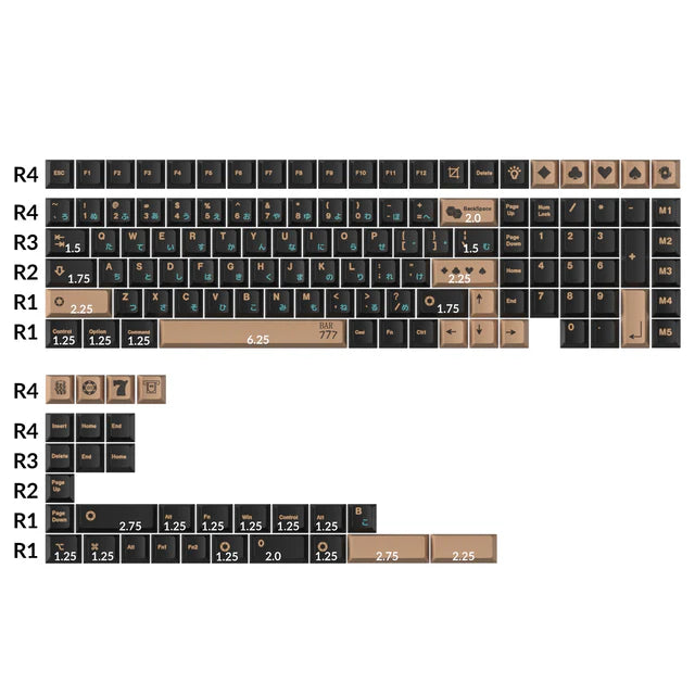keychron-golden-casino-set-140-keycaps-pbt-dye-sub-profil-cherry image 1