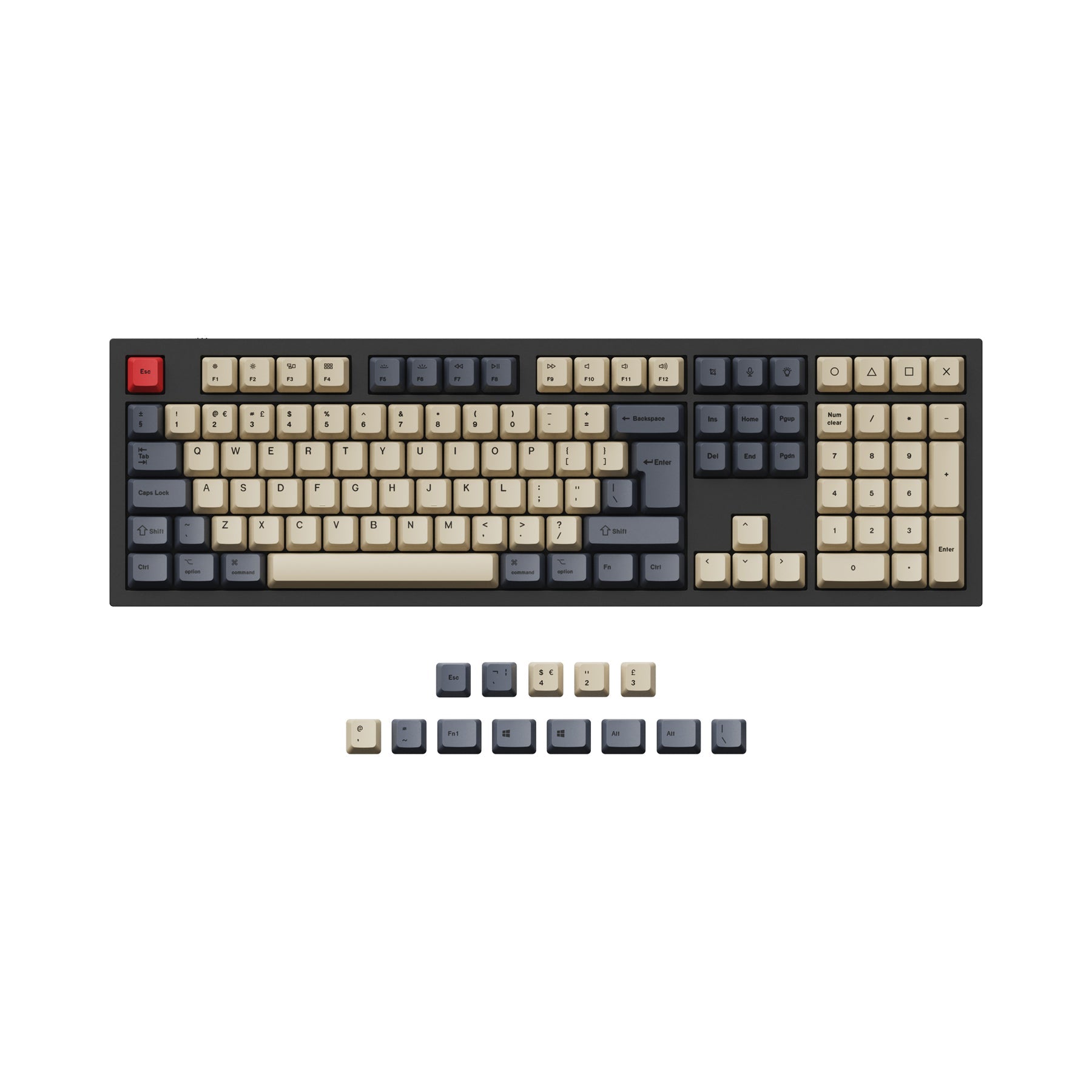 keychron-oem-dye-sub-pbt-set-keycaps-carbon-q3-q4-q6-v3-v4-v6-k8-k8-pro-iso-ansi image 1