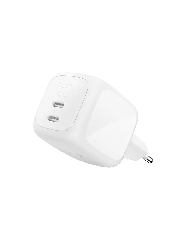 belkin-boostcharge-pro-chargeur-usb-c-gan-67-w-2-ports-blanc image 1