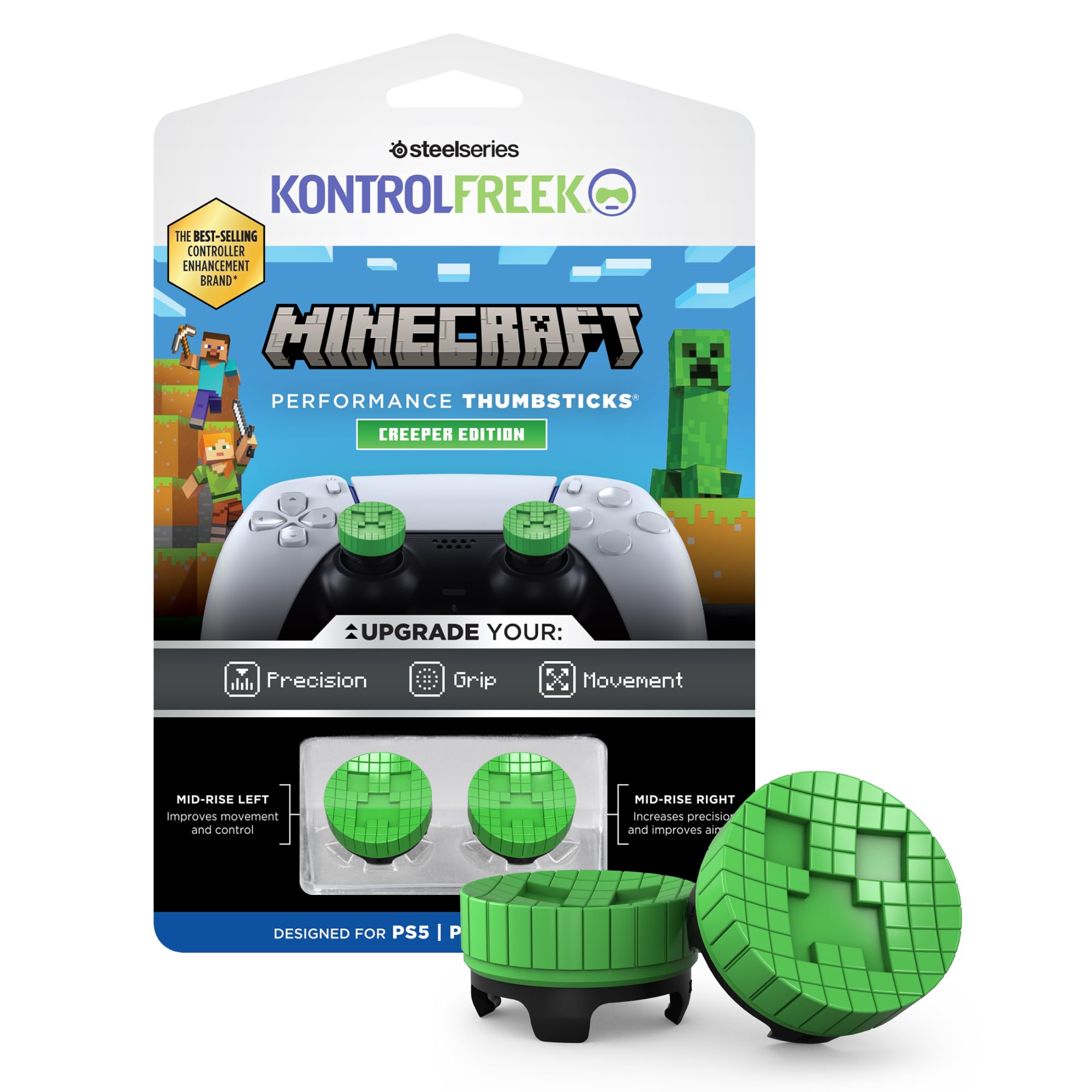 steelseries-kontrolfreek-minecraft-creeper-edition-grips-manette-ps5-ps4 image 1