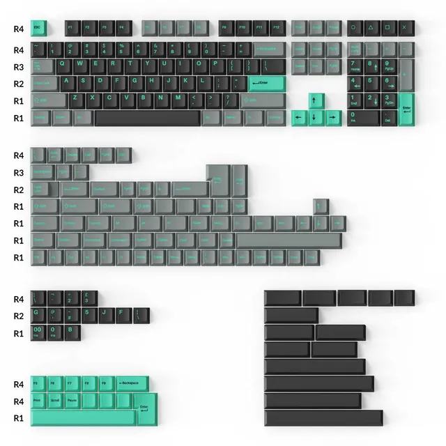 keychron-set-de-keycaps-hacker-mint-cherry-pbt-double-shot-full-set image 1