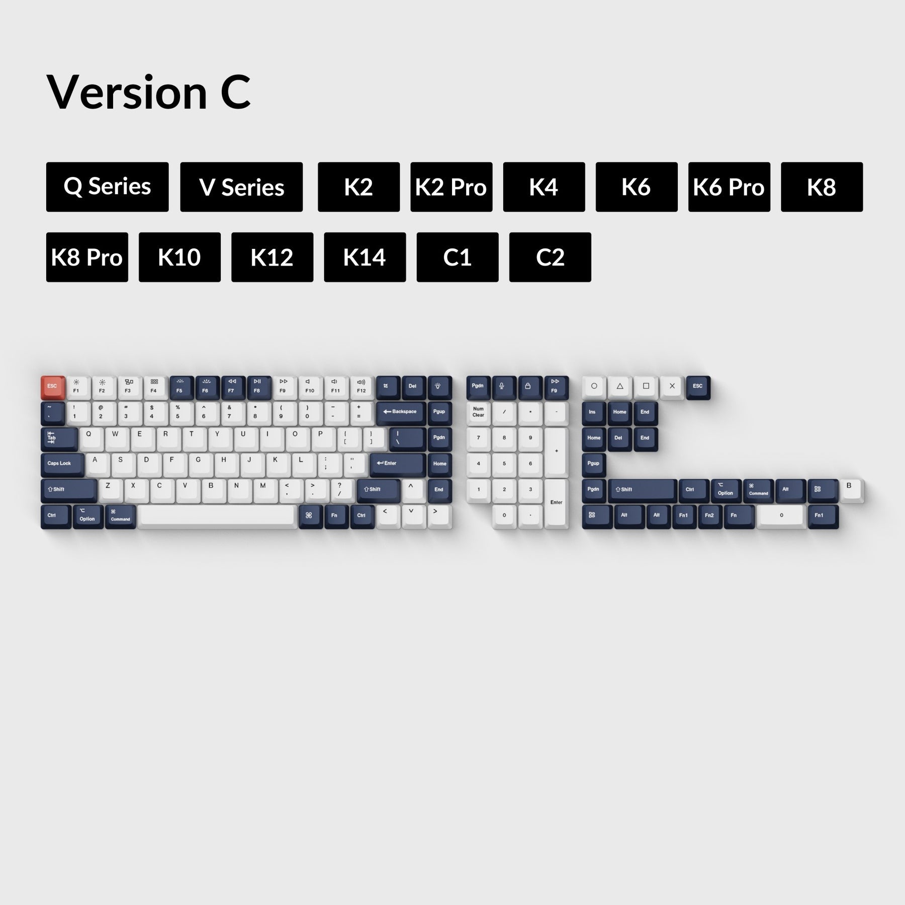 keychron-set-de-keycaps-oem-pbt-dye-sub-noir-bleut-et-blanc image 6