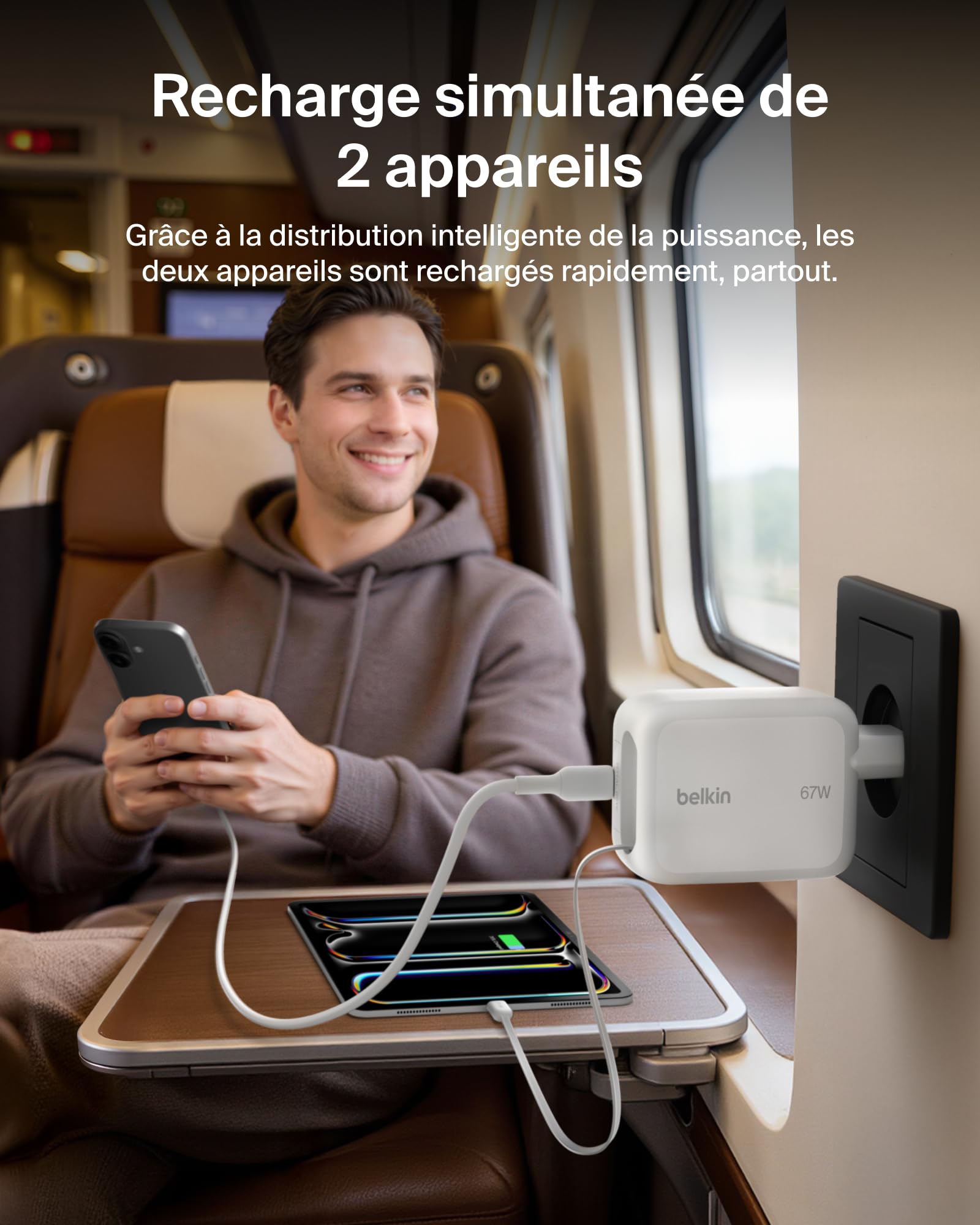 belkin-ultracharge-chargeur-usb-c-gan-45-w-avec-c-ble-r-tractable-80-cm image 5