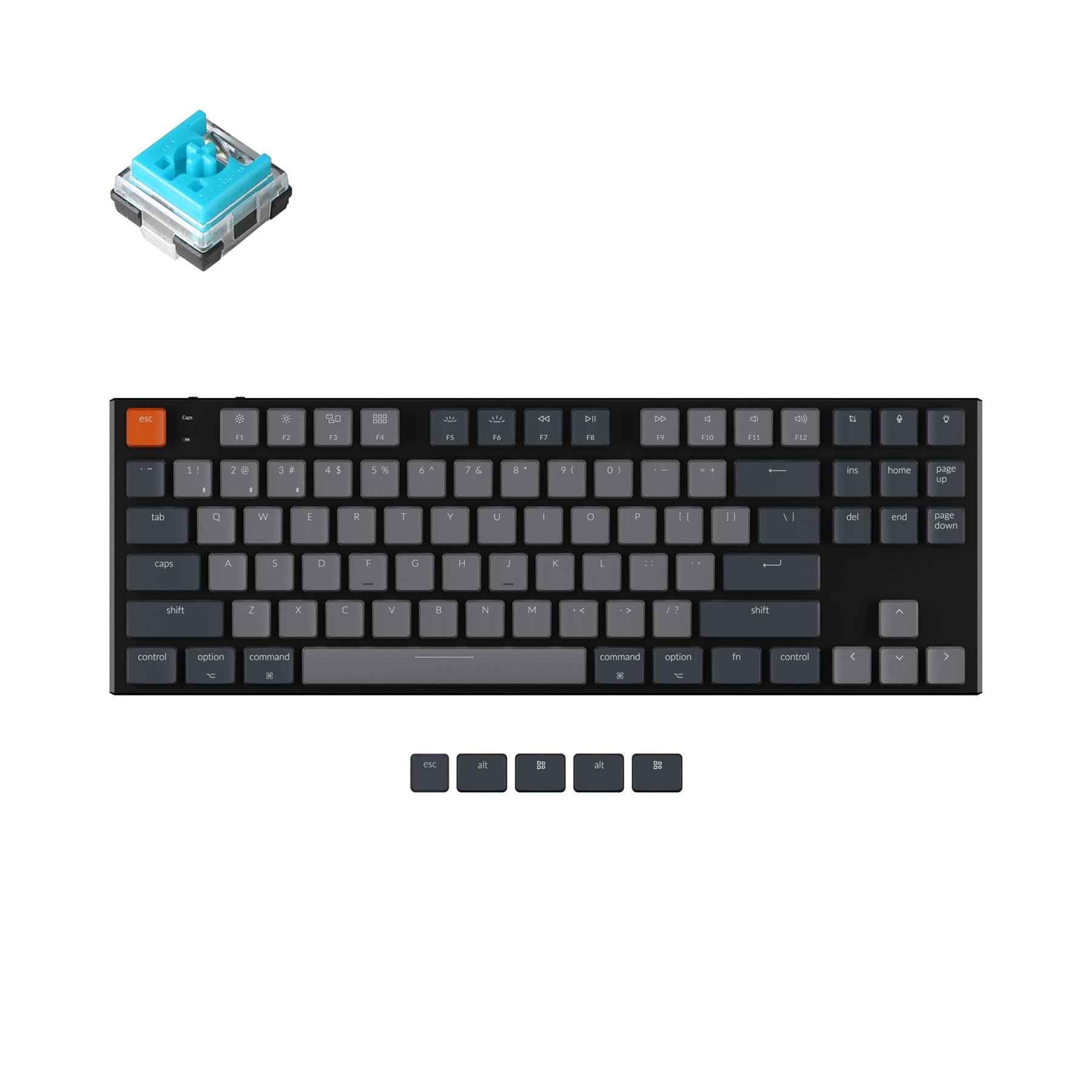 keychron-k1-version-5-clavier-m-canique-sans-fil-ultra-fin-disposition-us-ansi image 2