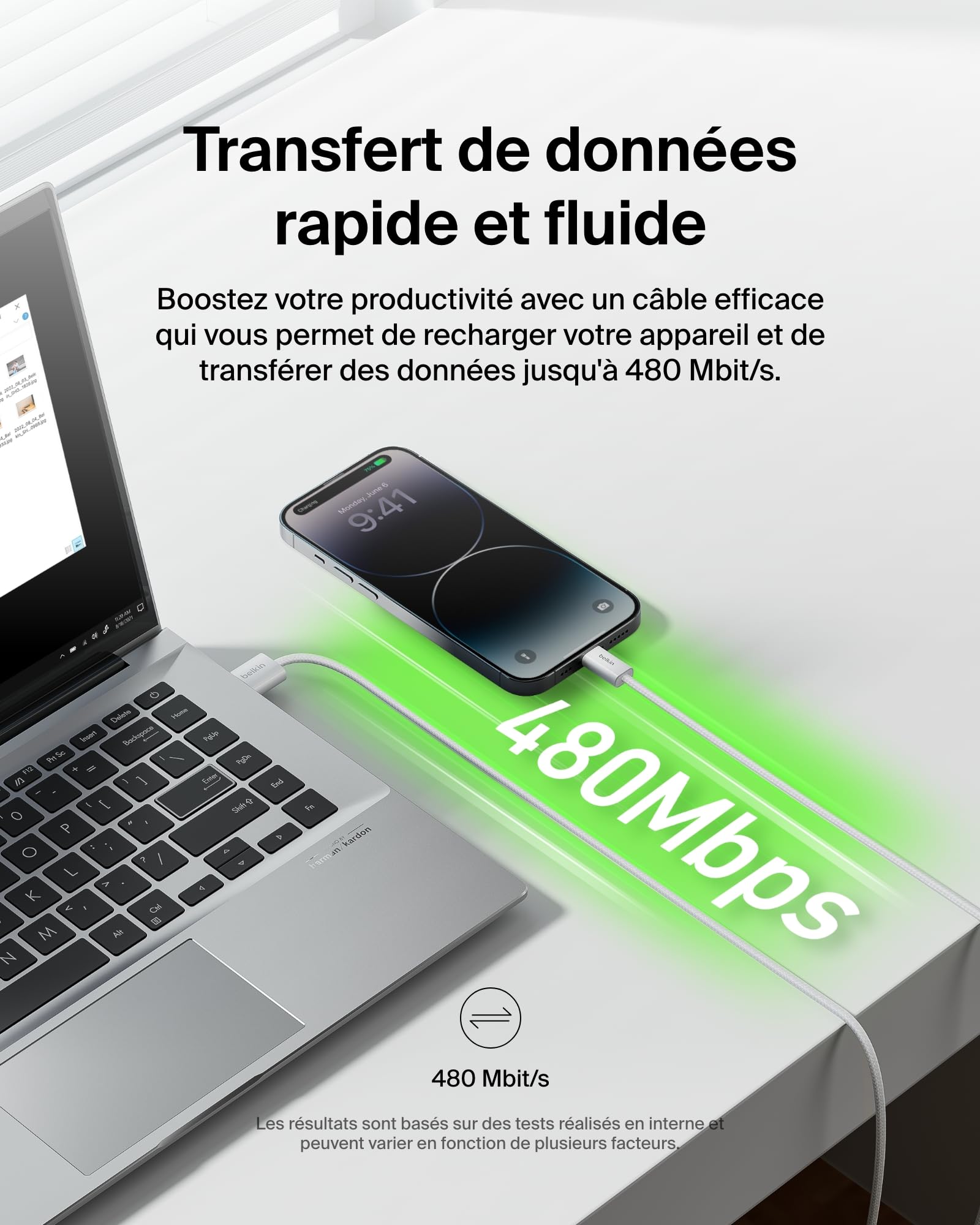 belkin-boostcharge-pack-de-2-c-bles-usb-a-vers-lightning-1-5-m-blanc image 6