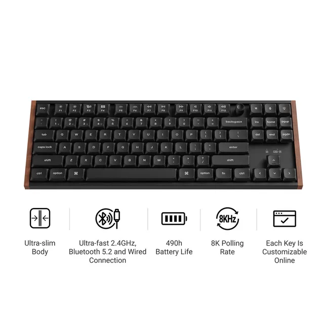 keychron-k1-ultra-8k-clavier-m-canique-low-profile-tkl-80-sans-fil-ansi-us image 1